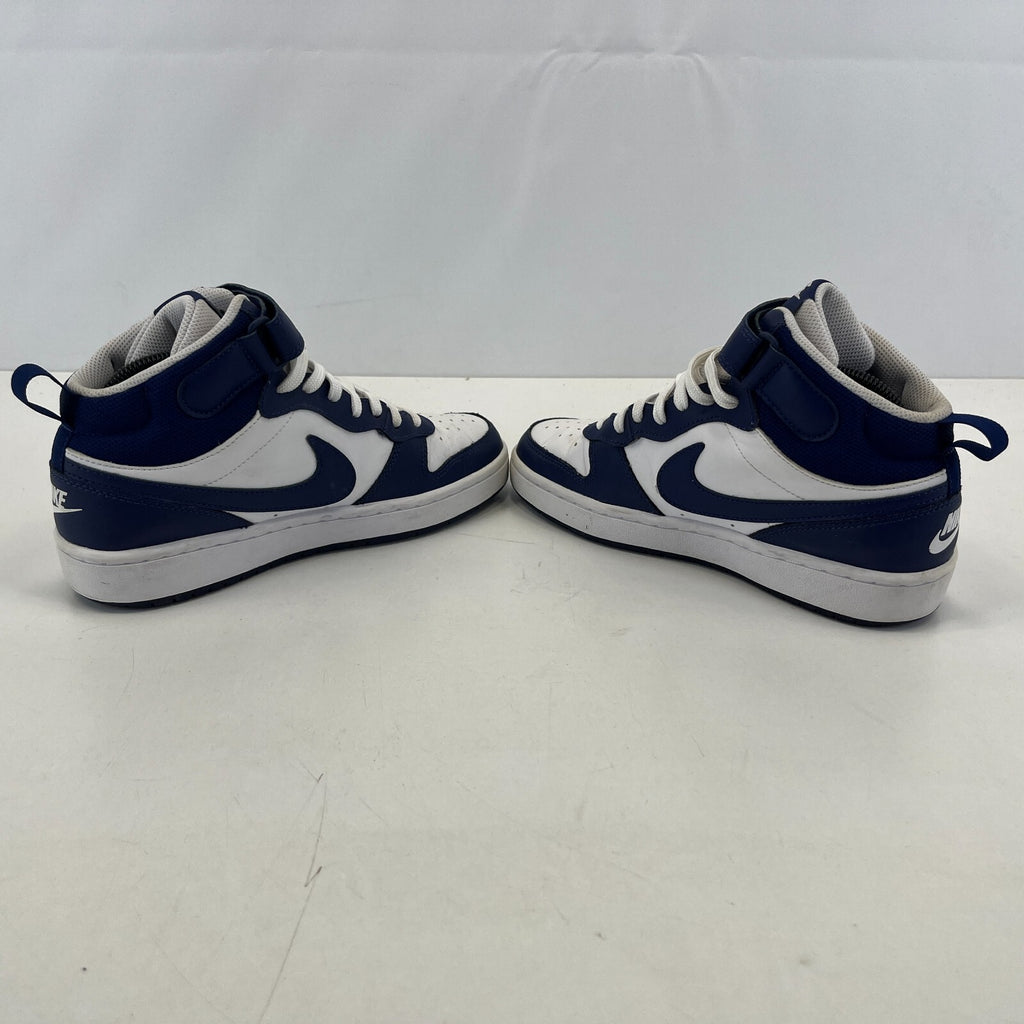 Nike Court Borough Mid 2 Trainers White Navy Blue Sneakers UK 5.5 EU 38.5 US 6Y