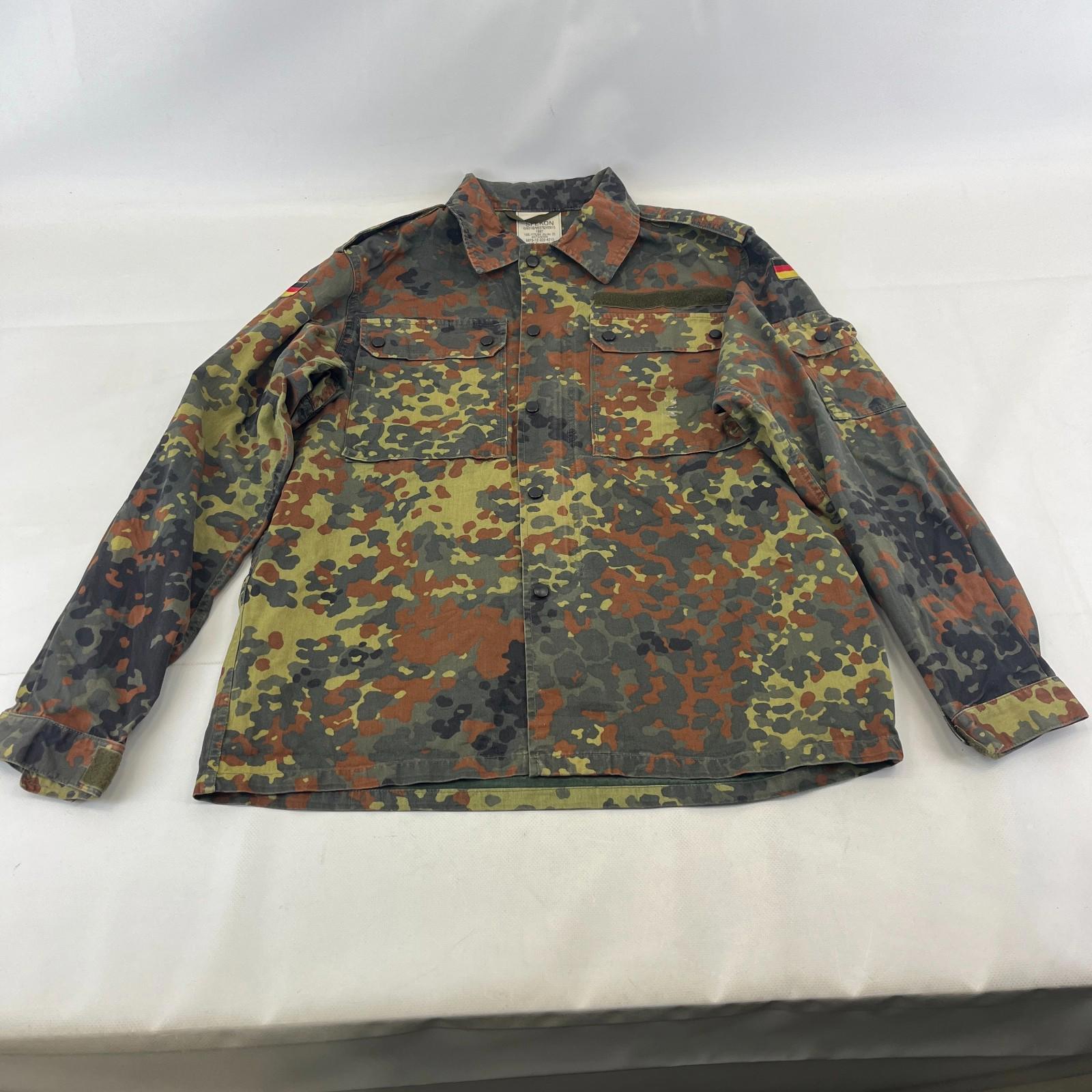 Vtg German Army Flecktarn Camouflage Summer Jacket Combat Green Gr.2