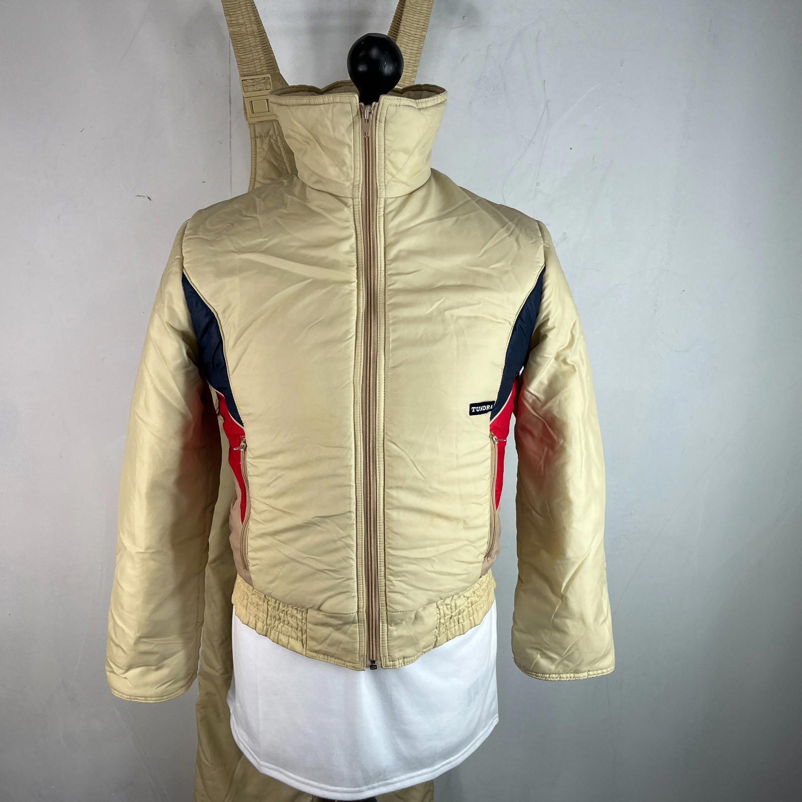 Vtg Tundra by Jasper Cameron Ski Jacket & Salopettes Set Beige size 42 Near Mint
