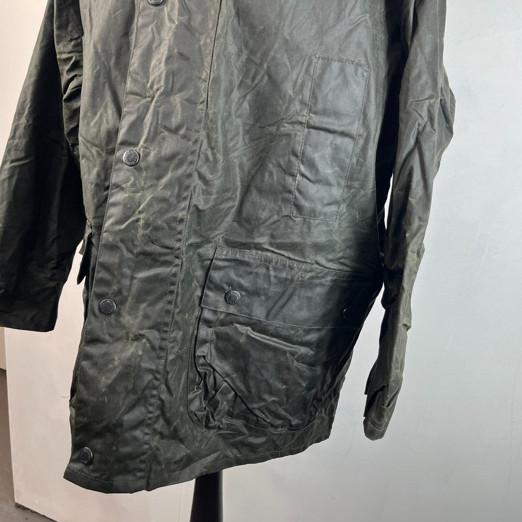 Mc Orvis Wax Jacket Mens size XL Green Waxed Coat Made in the UK