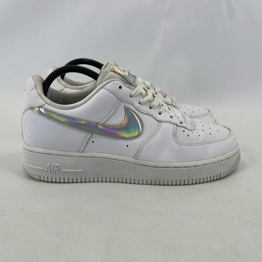 Nike Air Force 1 Trainers Women’s UK size 6 White with Holographic Swoosh AF1