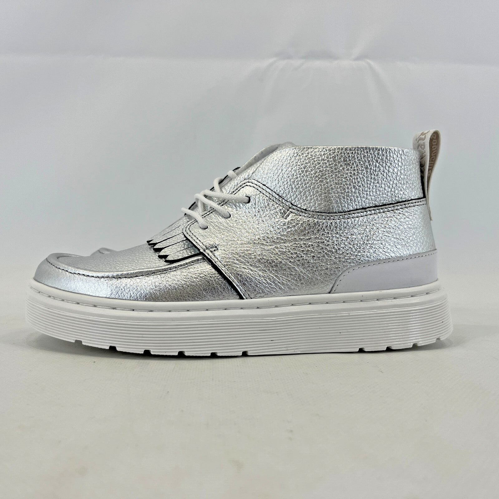 Dr Martens Jemima Silver & White Leather Kiltie Chukka Boots Shoes Womens UK 4
