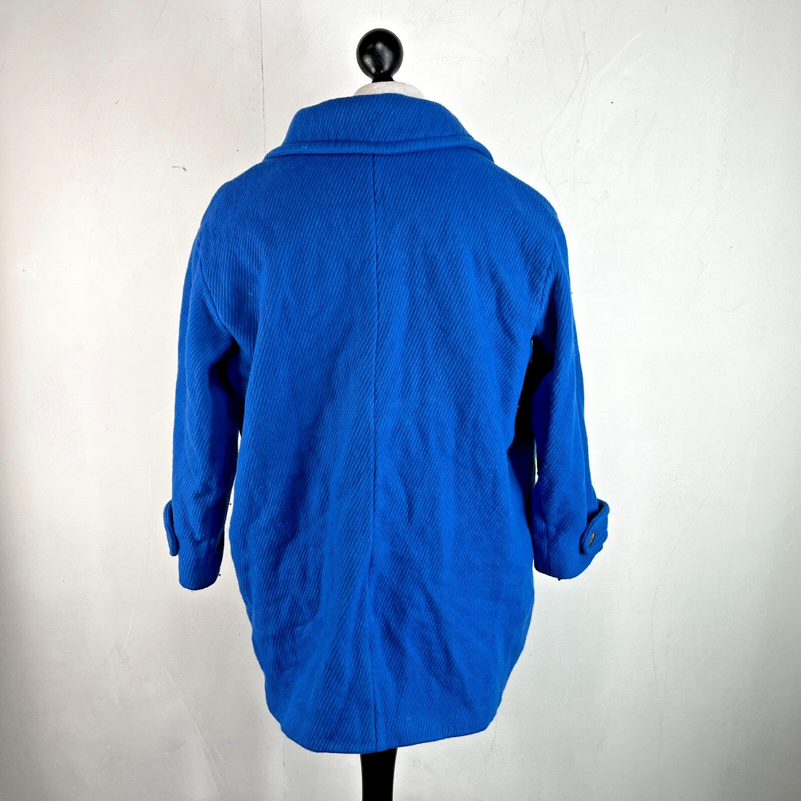 Hobbs Royal Blue Wool Blend Coat Jacket size 16 Single Button Front