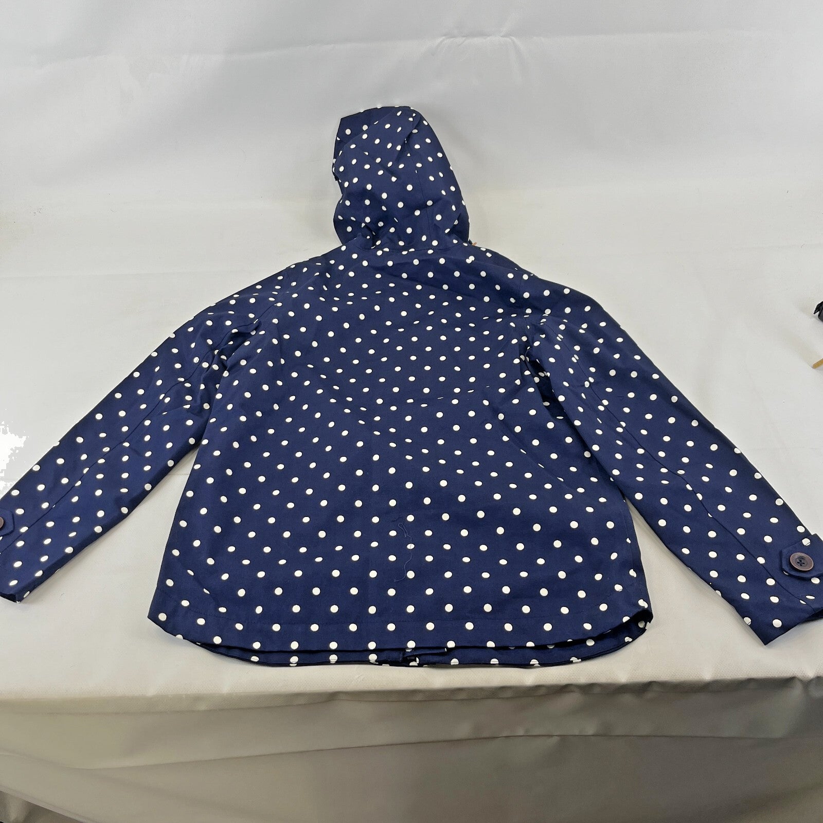 Joules Coast Polka Print Waterproof Jacket Breathable Blue Raincoat UK size 8