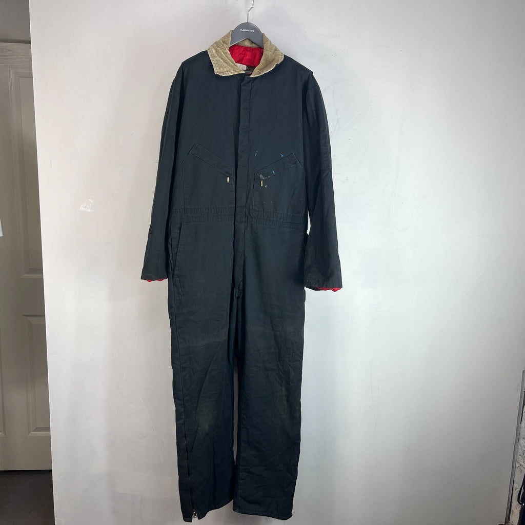 Vtg Walls Zero Zone Heavy Duty Overalls Quilted Insulated in Black Large Tall