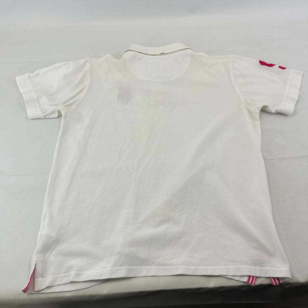 Polo Wear Men's White Polo Shirt Big Pony & Numbered Sleeve size XL Slim