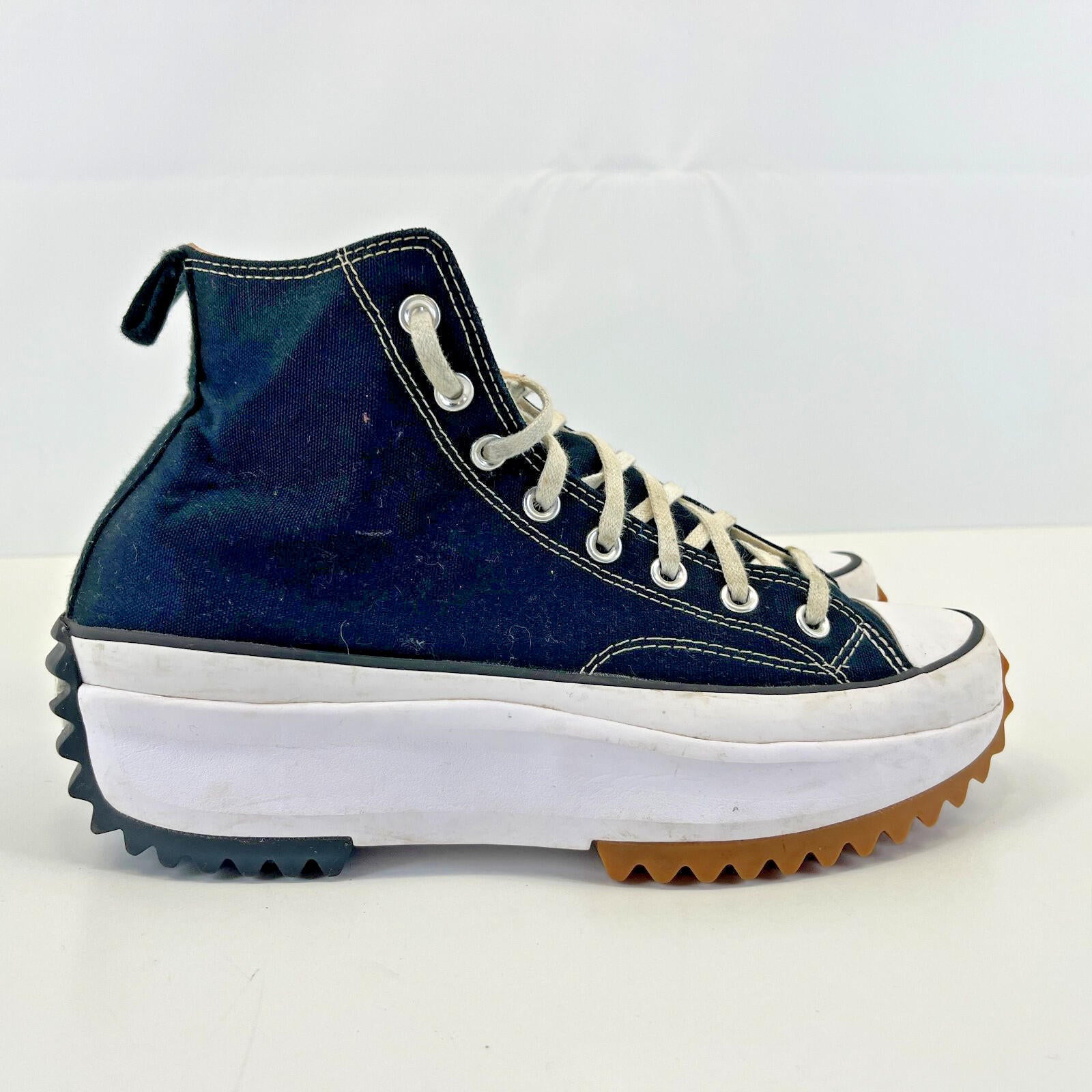 Converse Run Star Hike Hi Top Trainers Chunky Platform Black Canvas UK 8.5 EU 43