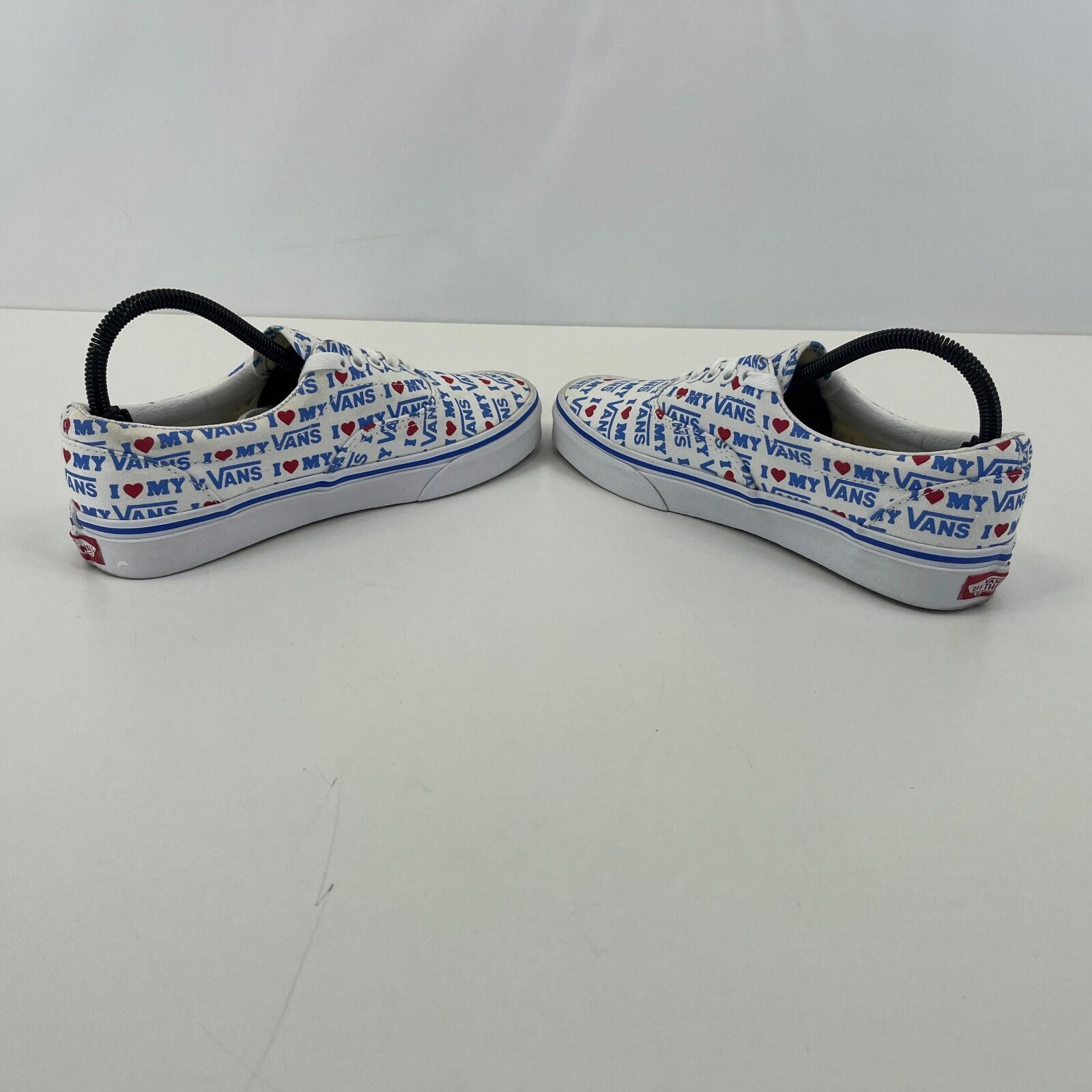 Vans Skate Sk8 Low Shoes White/Blue "I Love My Vans" - UK Size 5.5