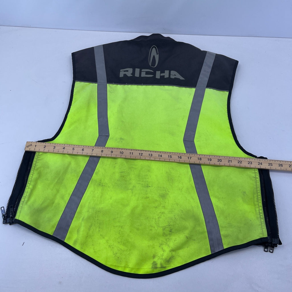 Richa Sleeveless Safety Motorcycle Jacket Motorbike Vest Hi-Vis Yellow XL-3XL