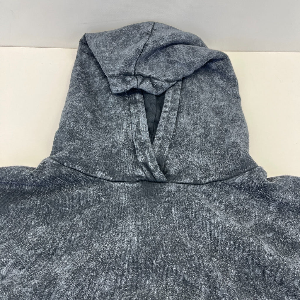 Drop Dead Distressed Look Grey w Zip Sleeves Hoodie 100% Cotton Streetwear UK L