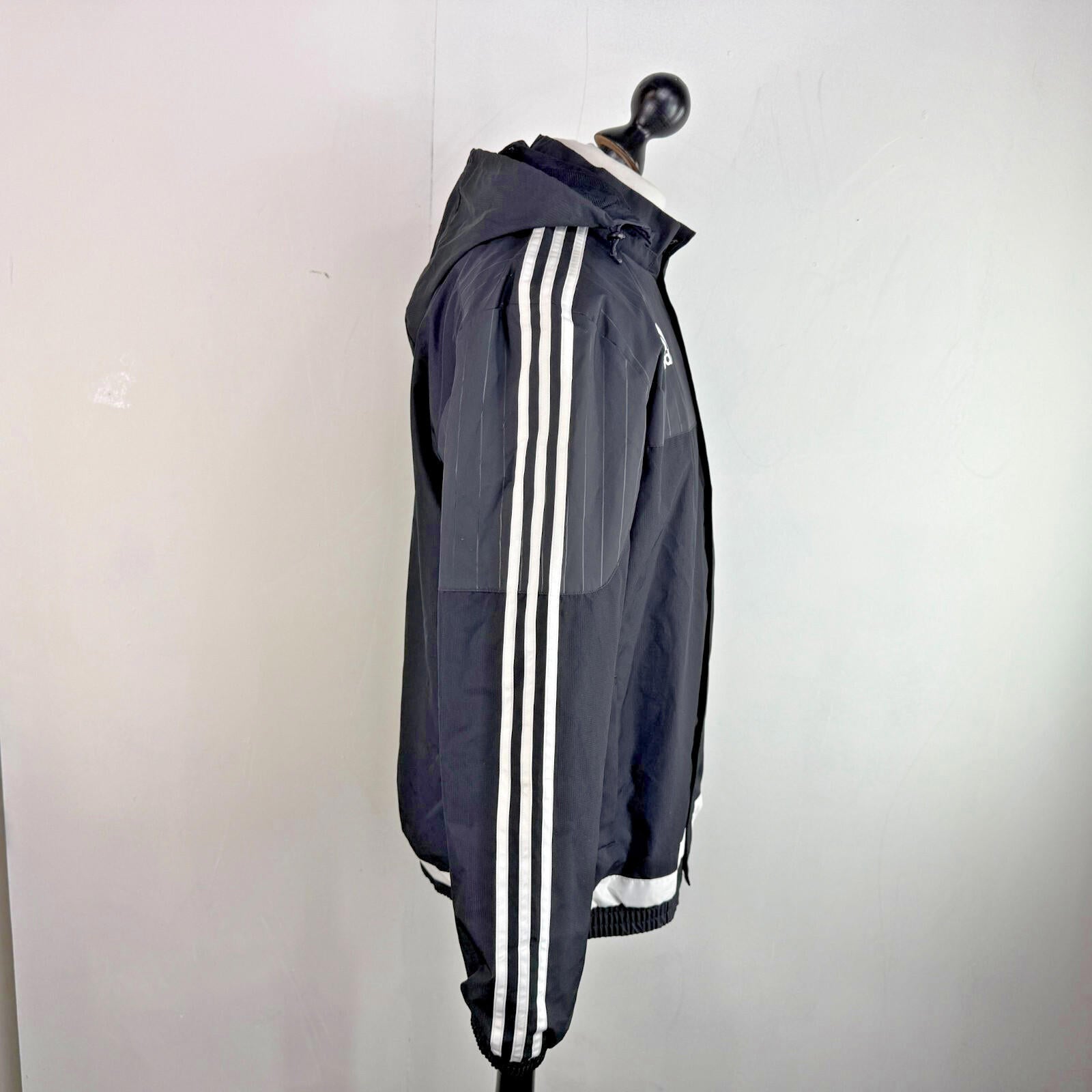 Adidas West Bromwich Albion WBA Jacket size M Black Hooded Training Windbreaker