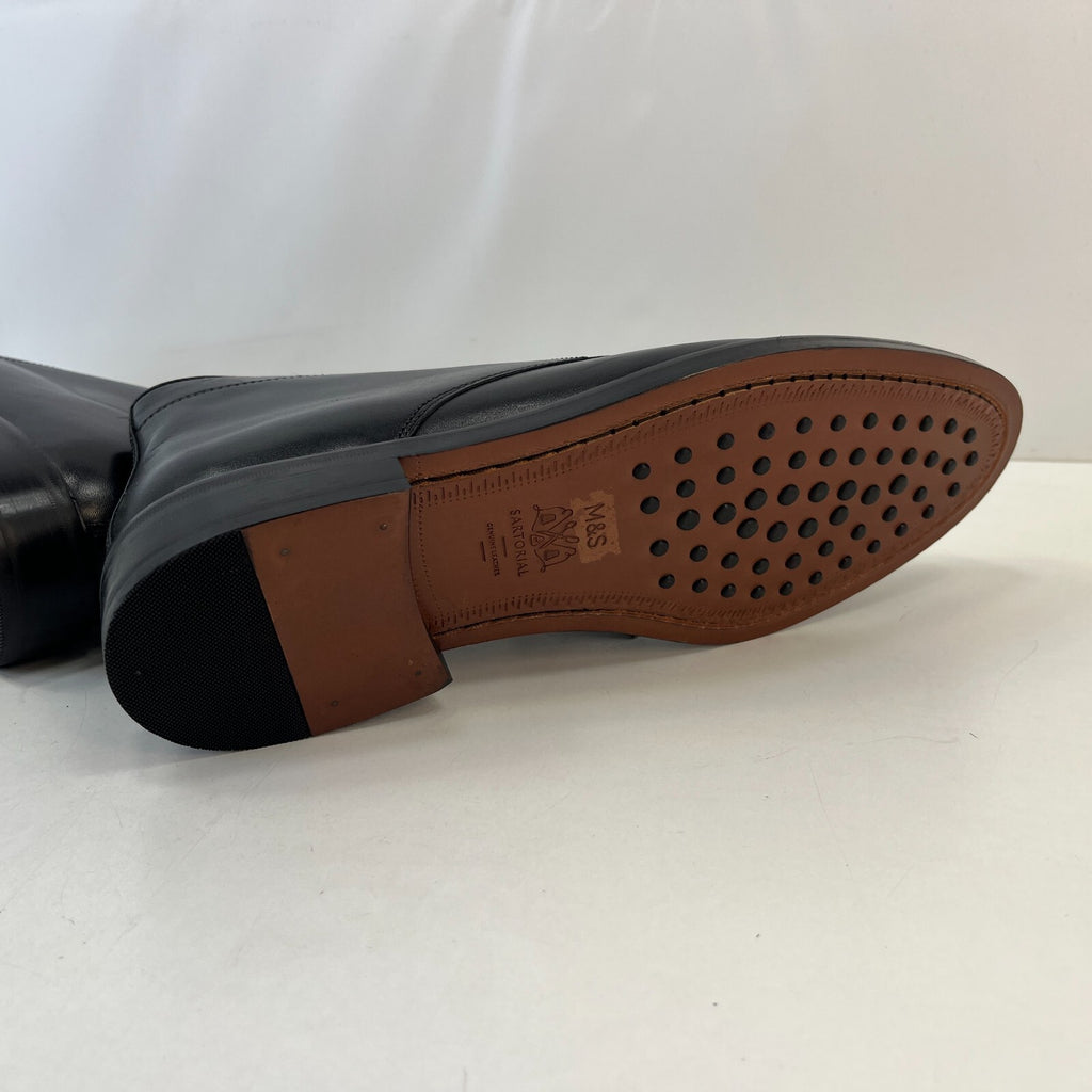 Marks and Spencer Sartorial Black Leather Smart Luxury Boots UK 7 RRP £120 - New