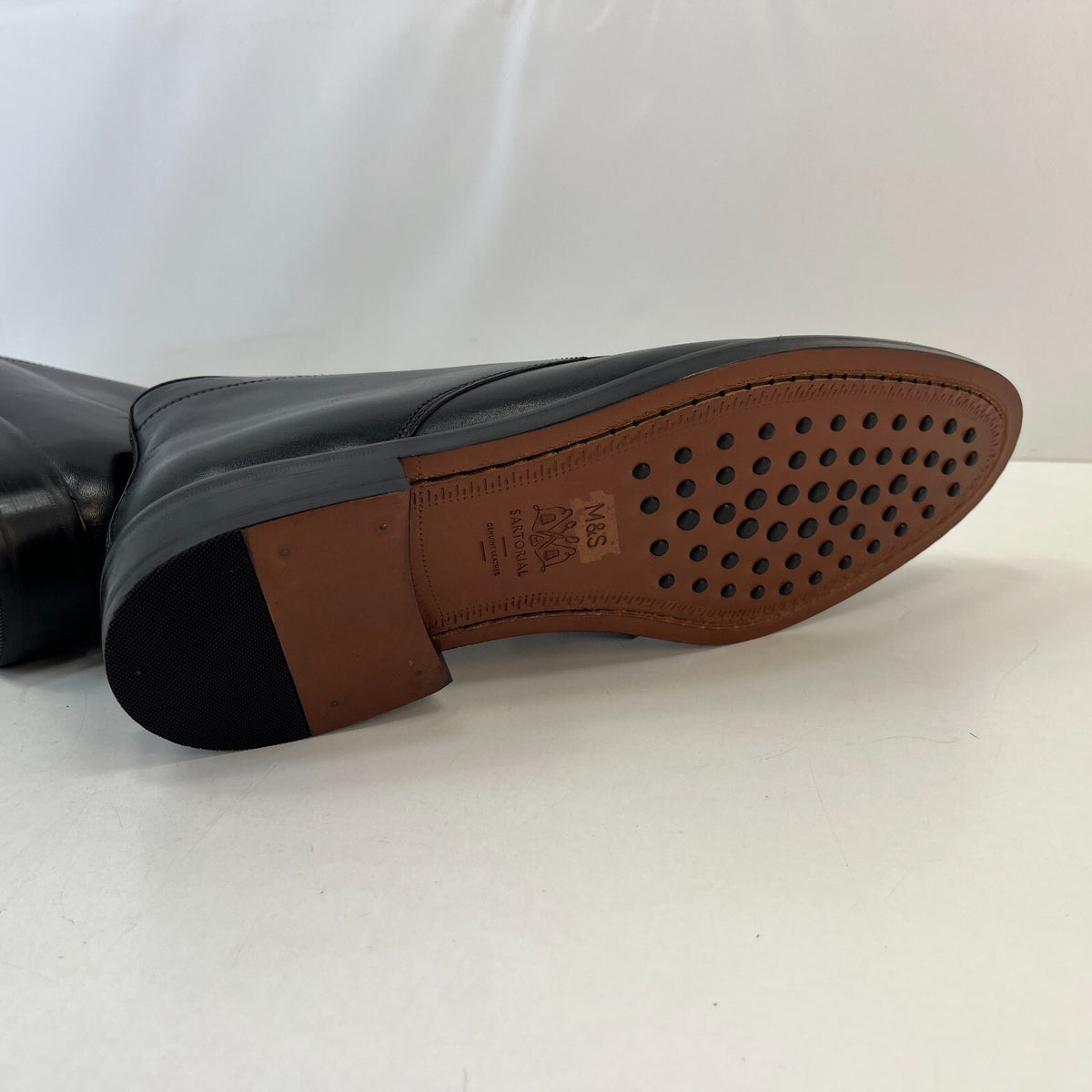 Marks and Spencer Sartorial Black Leather Smart Luxury Boots UK 7 RRP £120 - New