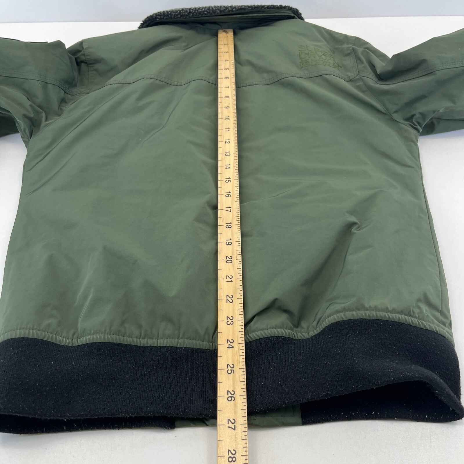 SuperDry 23rd Squadron Aviator Bomber Jacket Dark Green w/ Sherpa Collar size L