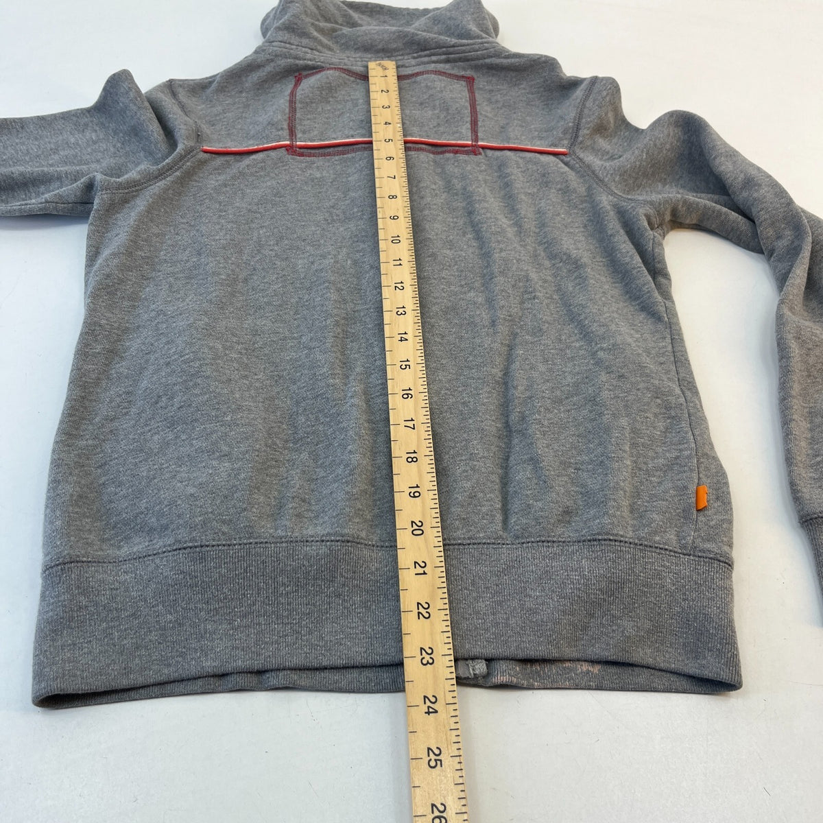 SuperDry Beach Men’s Grey Cotton Full Zip High Neck Logo Sweatshirt size S