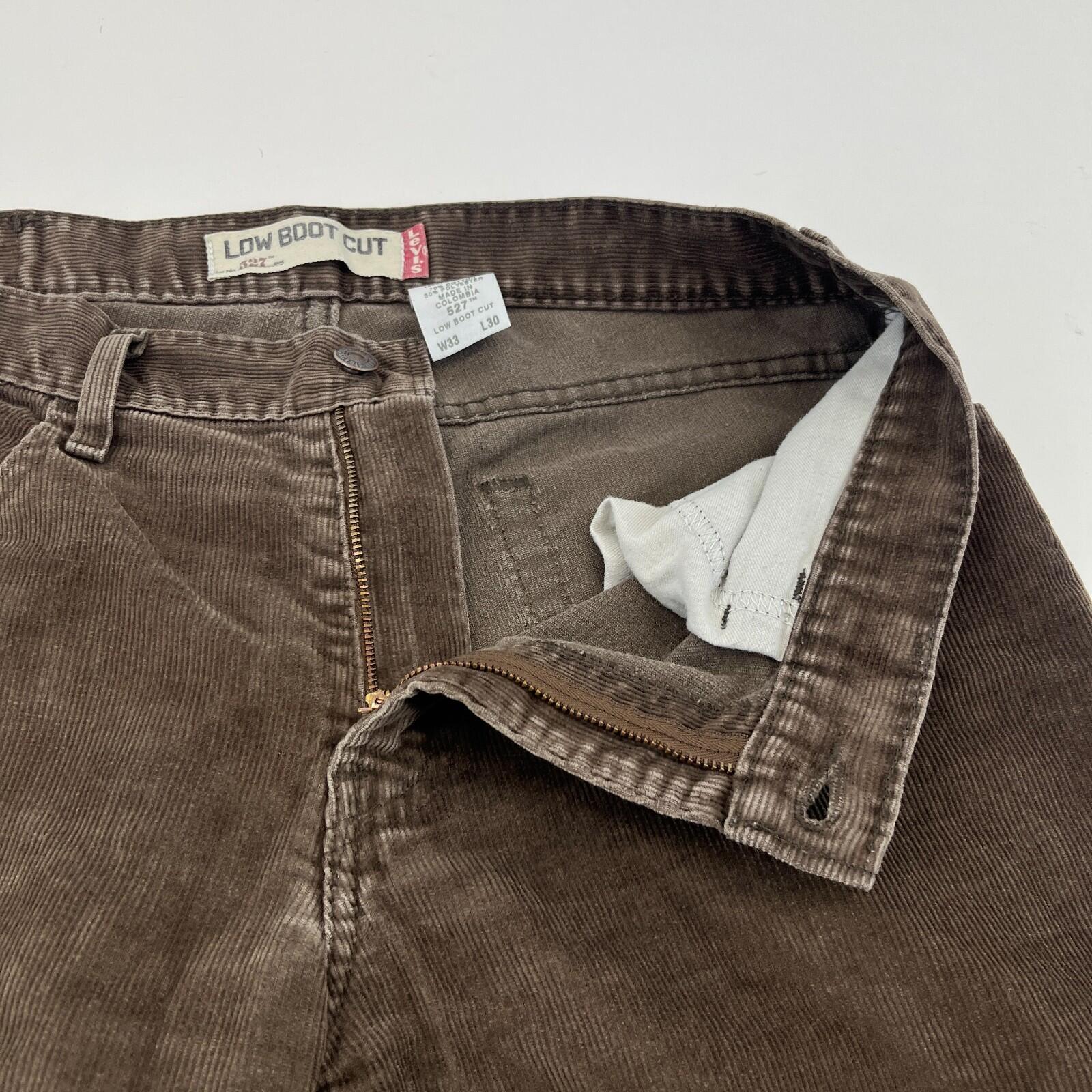 Levi's 527 Low Boot Cut Corduroy Trousers - Brown Cords W33" L30" Levi Strauss