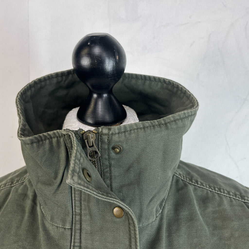 Old Navy Womens Khaki Green Parka Vintage Insulated Scooter Jacket size Medium