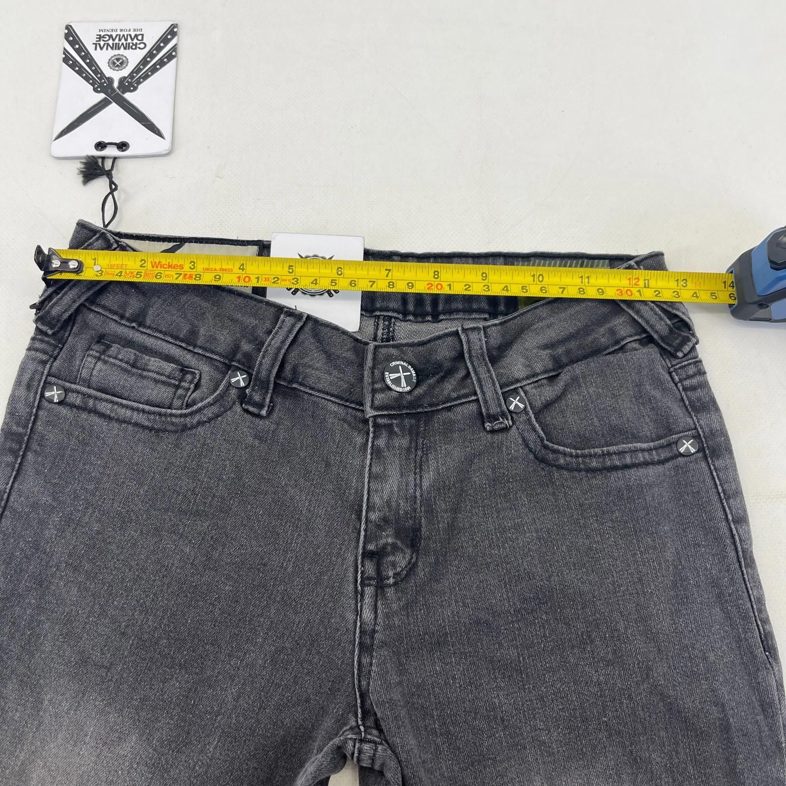 Criminal Damage Koko Ripped Jeans Womens W26 L32 Black Skinny Slim Fit BNWT