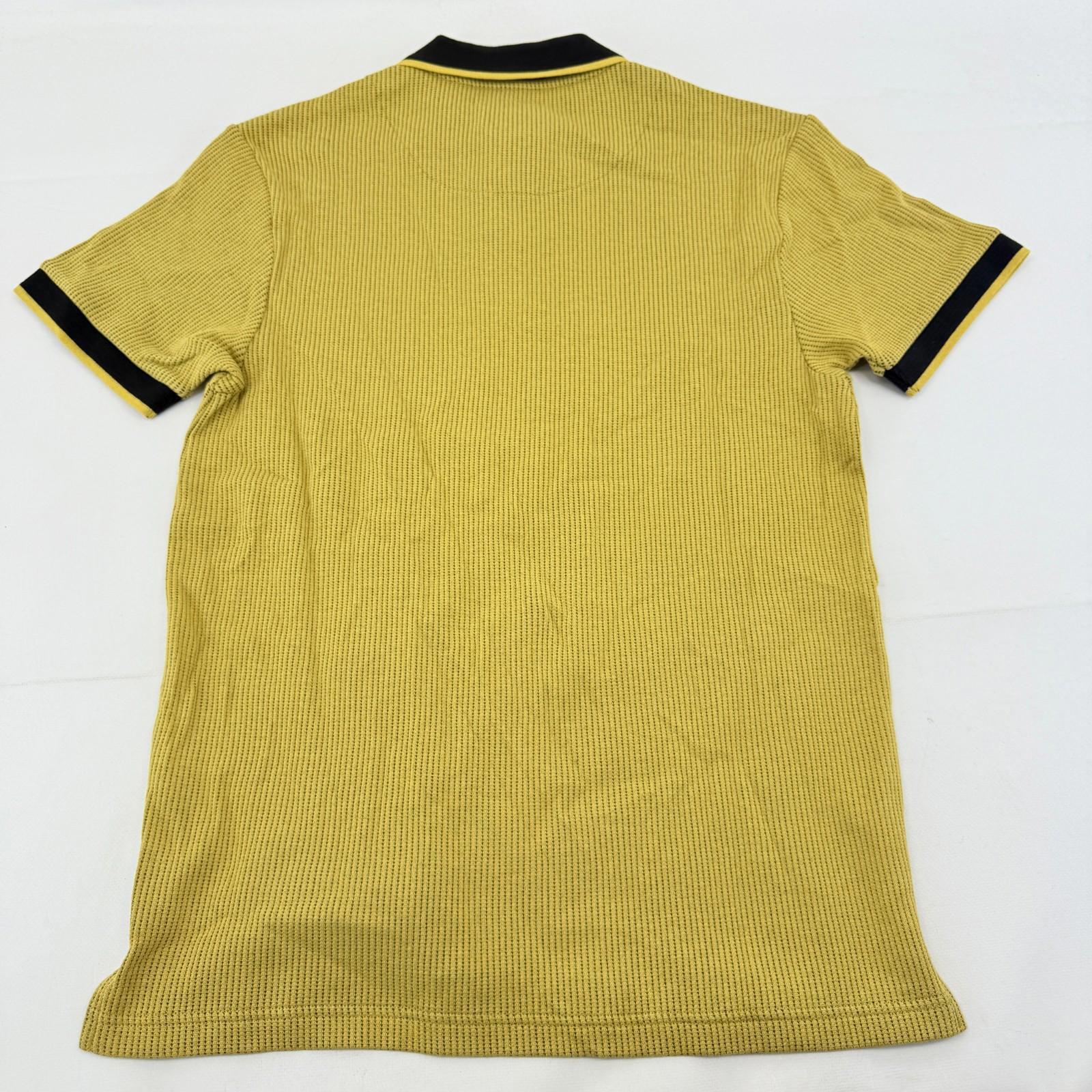 Ska & Soul Men's Waffle Knit Polo in Mustard Yellow size M - New - Model SS/2533