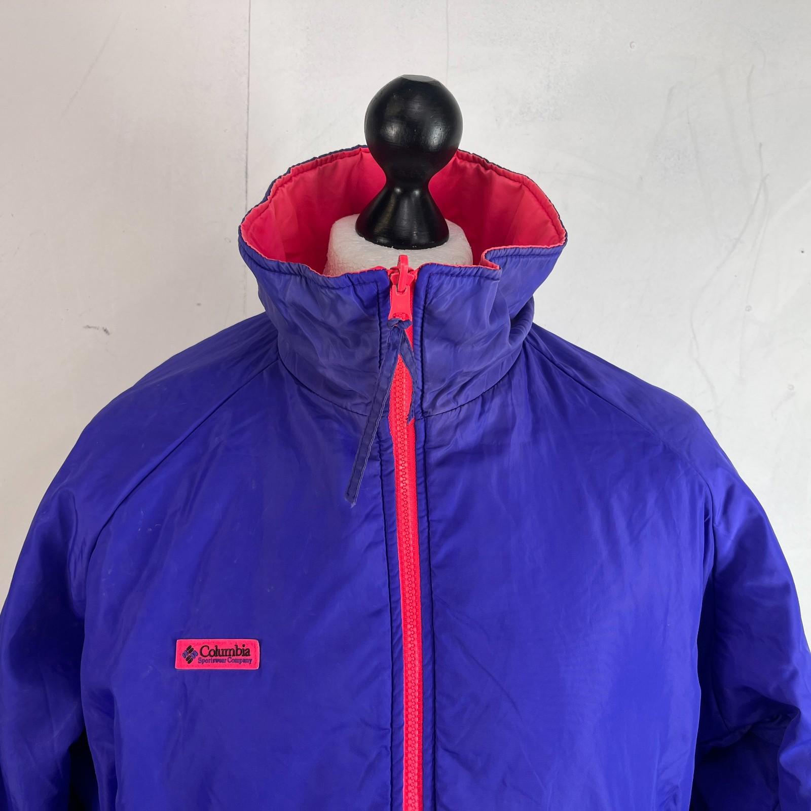 Vintage 1991 Columbia Reversible Ski/Snowboard Bomber Jacket Pink/Purple size L