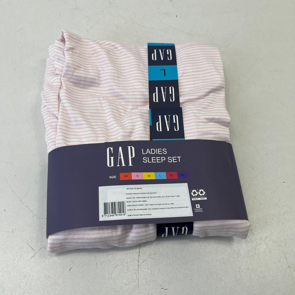 Gap Womens Pyjamas Sleep Set Night Top 2 Piece Loungewear in Pink size Large