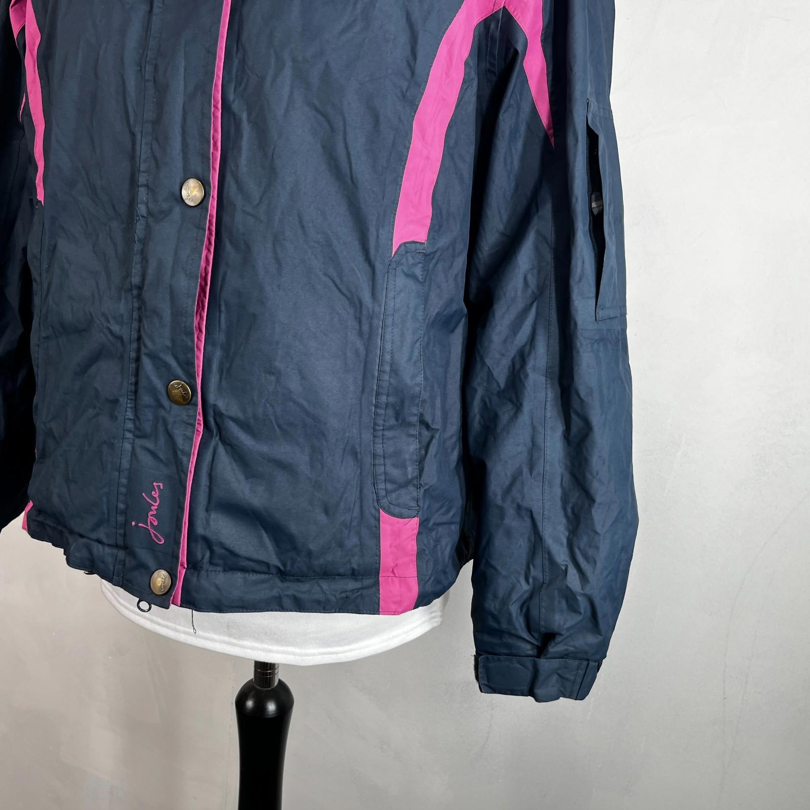 Joules Waterproof Hiking Jacket Raincoat Women’s Size 18 Navy Blue & Pink Coast