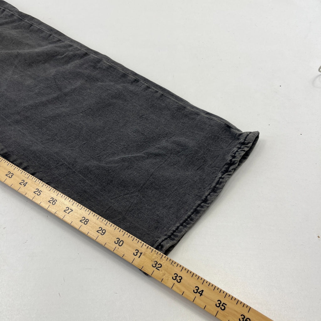 Levis 501 Premium Big E Mens Grey Jeans W46" L32" Straight Leg Button Fly
