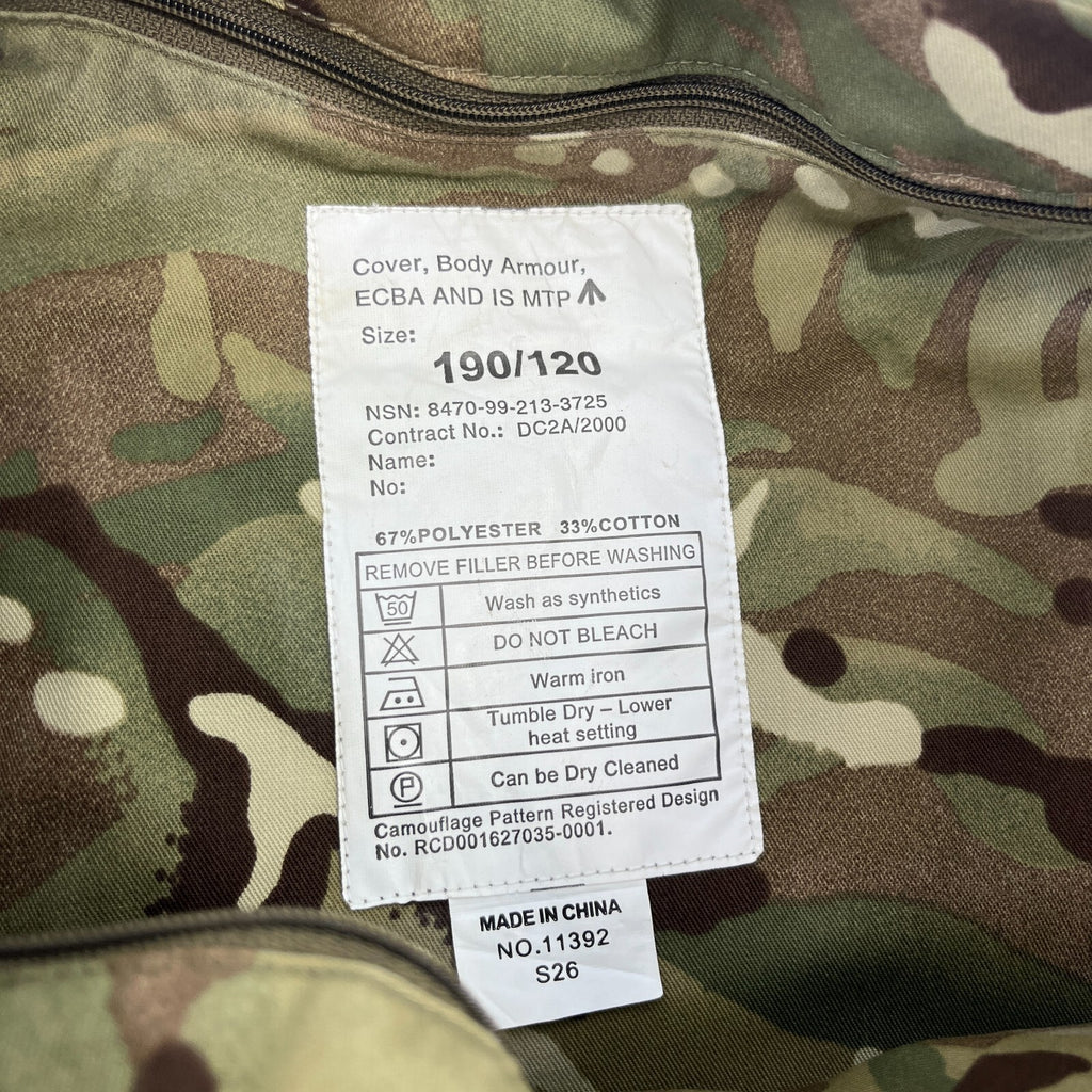British Army MTP Body Armour Cover ECBA & IS Plate Carrier Vest - size 190/120