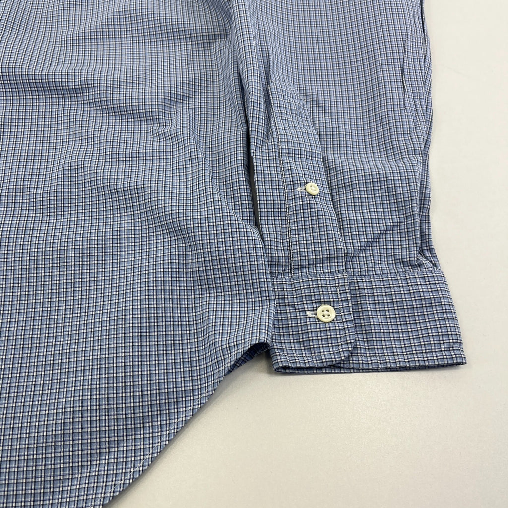 Ralph Lauren Shirt Mens size M Blue Check Cotton Button Up RL Pony