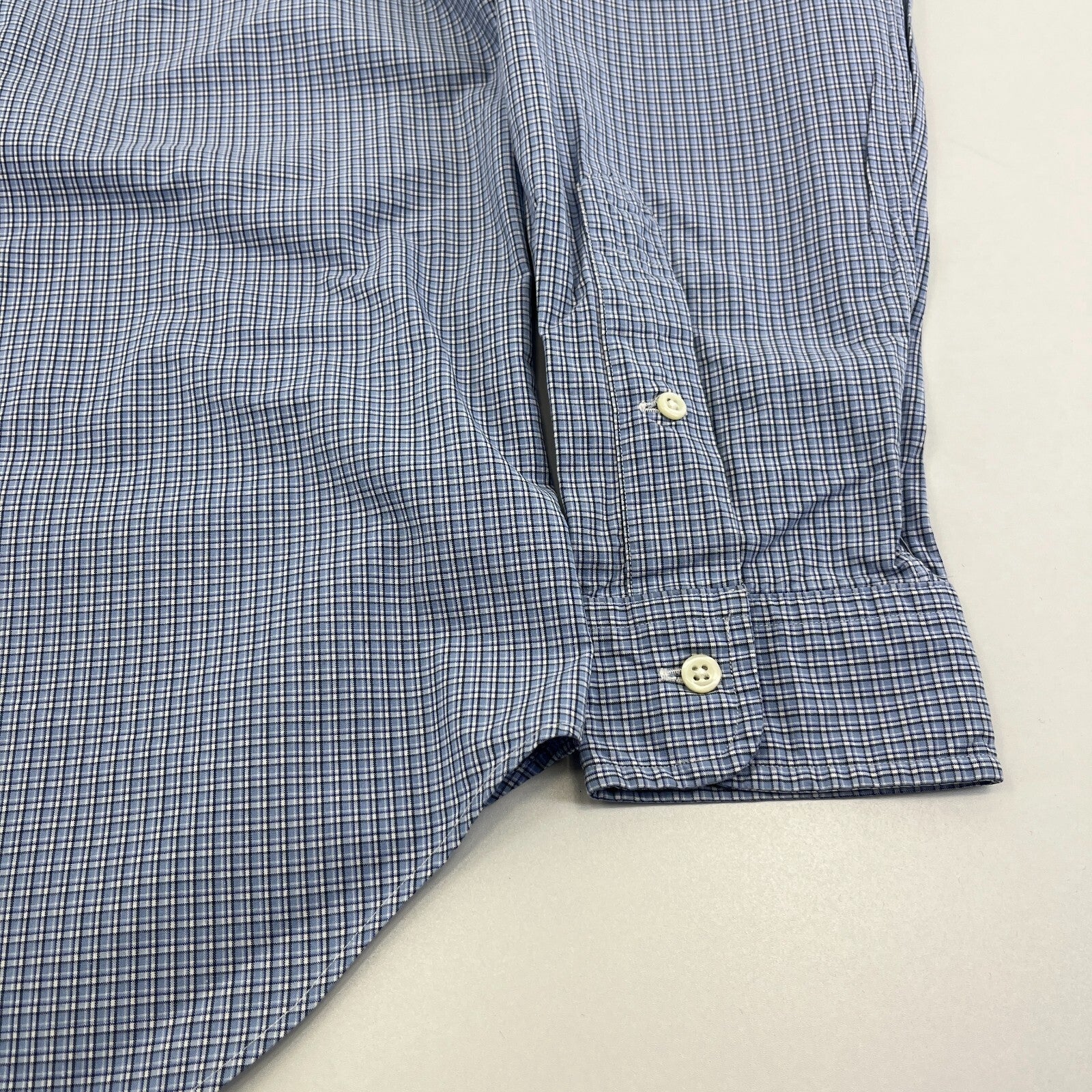 Ralph Lauren Shirt Mens size M Blue Check Cotton Button Up RL Pony