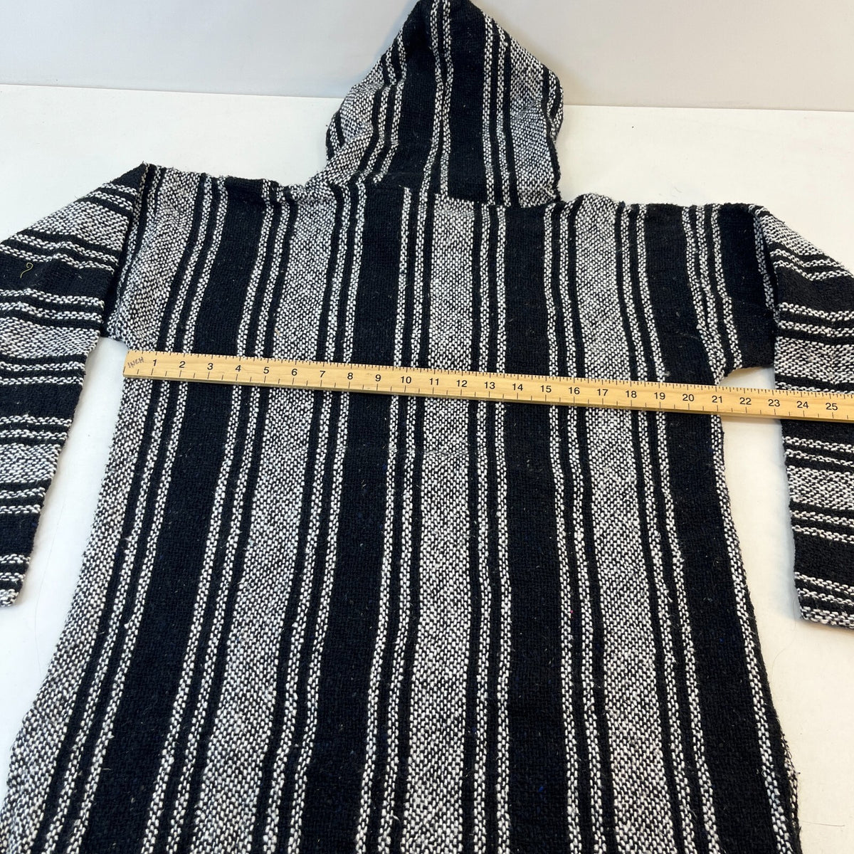 Siesta Genuine Mexican Baja Hoodie Pullover Hippie Festival Black UK size Large