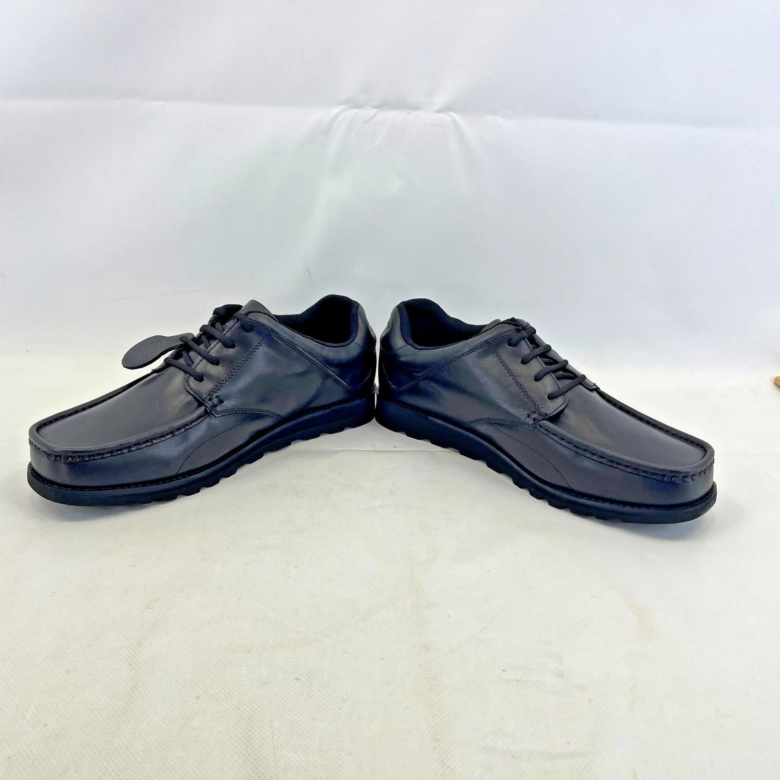 Pretty Green Harrow Lace Up Shoes Moccasin Loafers Men's Black Leather size 9.5