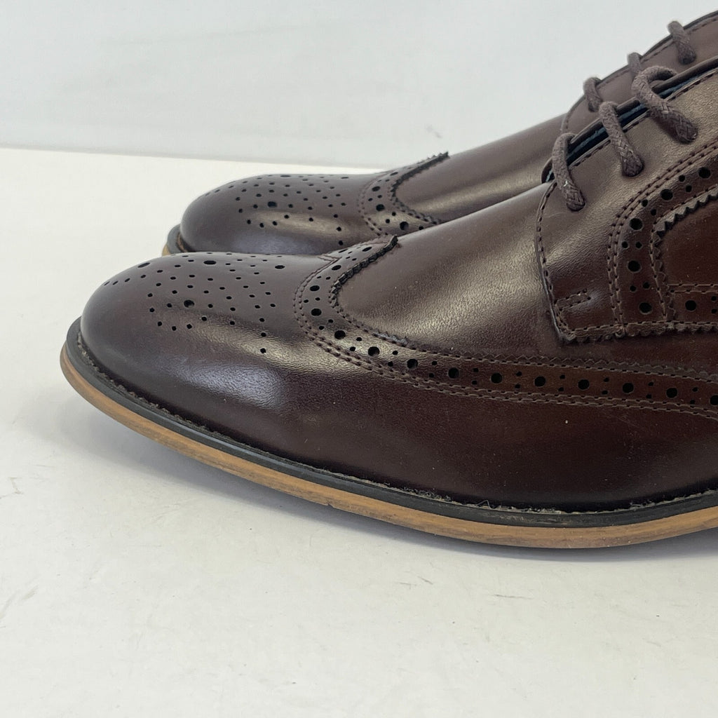 Bruno Marc New York Men's Dark Brown Leather Lined Dress Shoes UK 8.5 EU 42.5