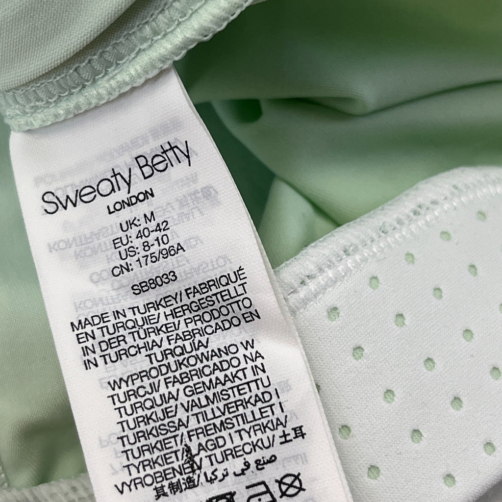 Sweaty Betty Gravity Run Half Zip Jacket Womens size M White Mint Green Pullover