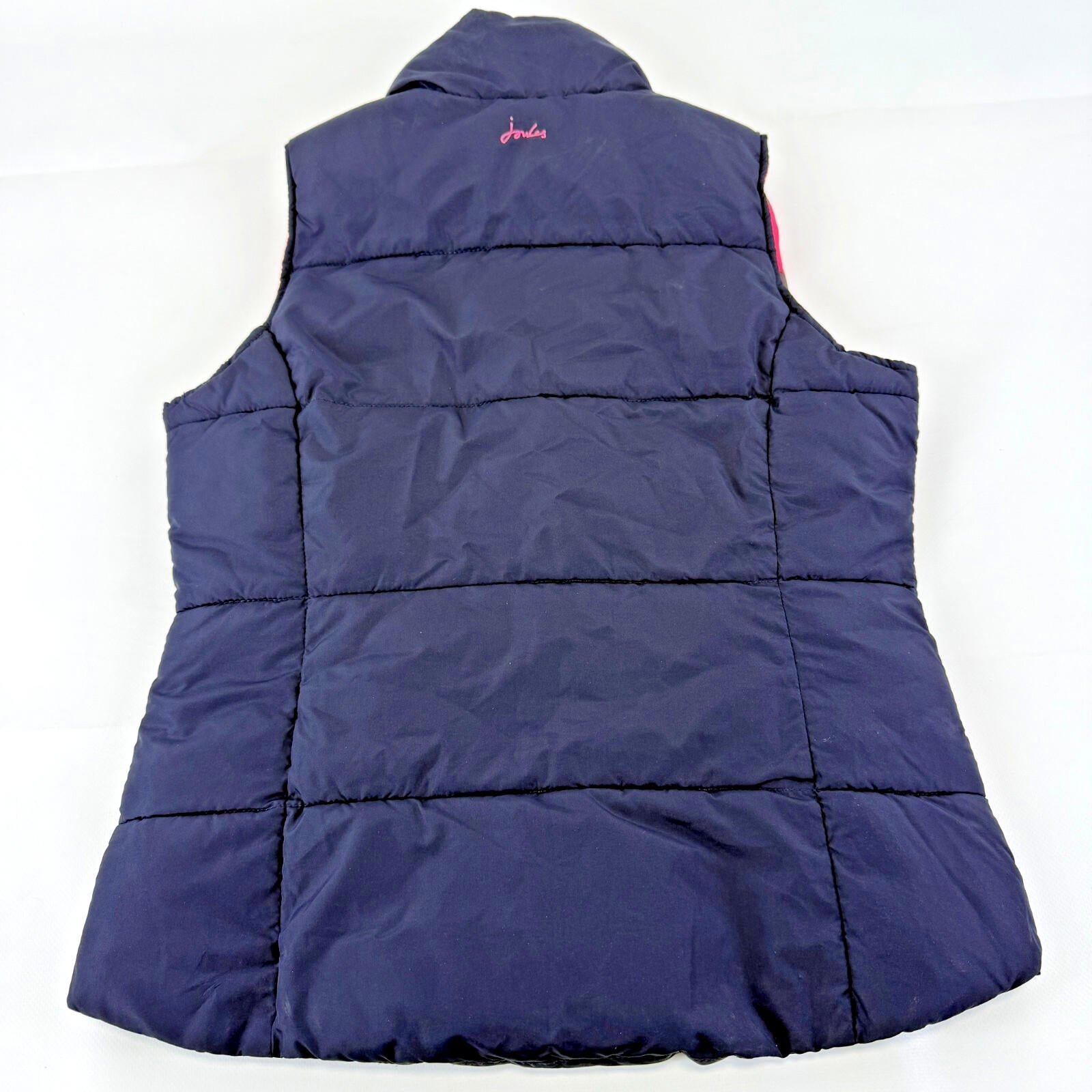 Joules Original Padded Puffer Gilet Vest Women's UK size 8 Navy Blue