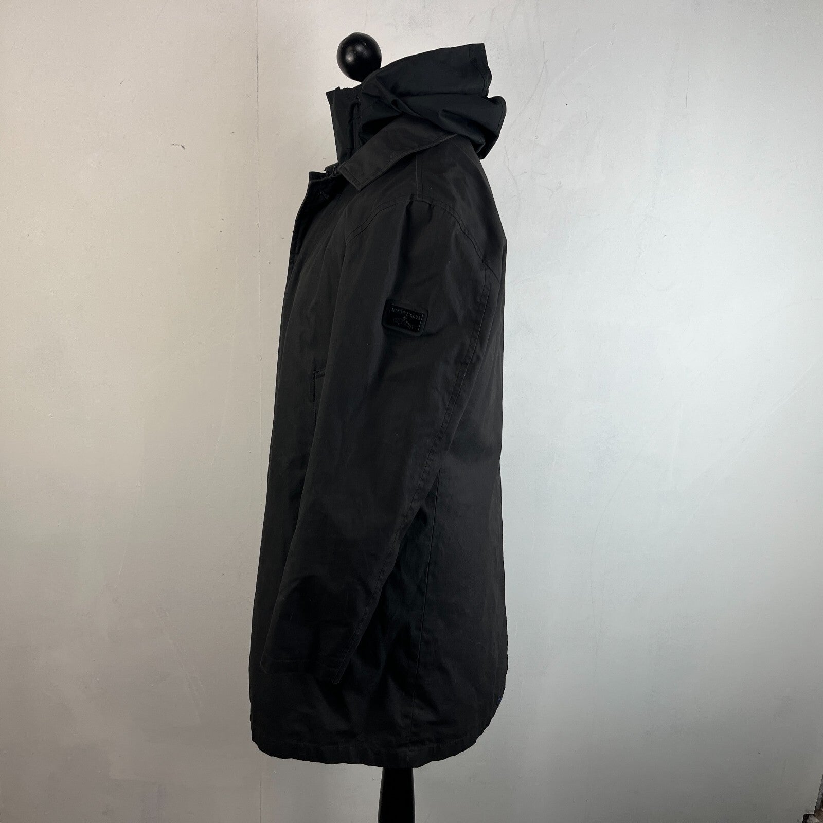 Superdry Idris Elba The Director Raincoat Jacket w/ Removable Hood Black size M
