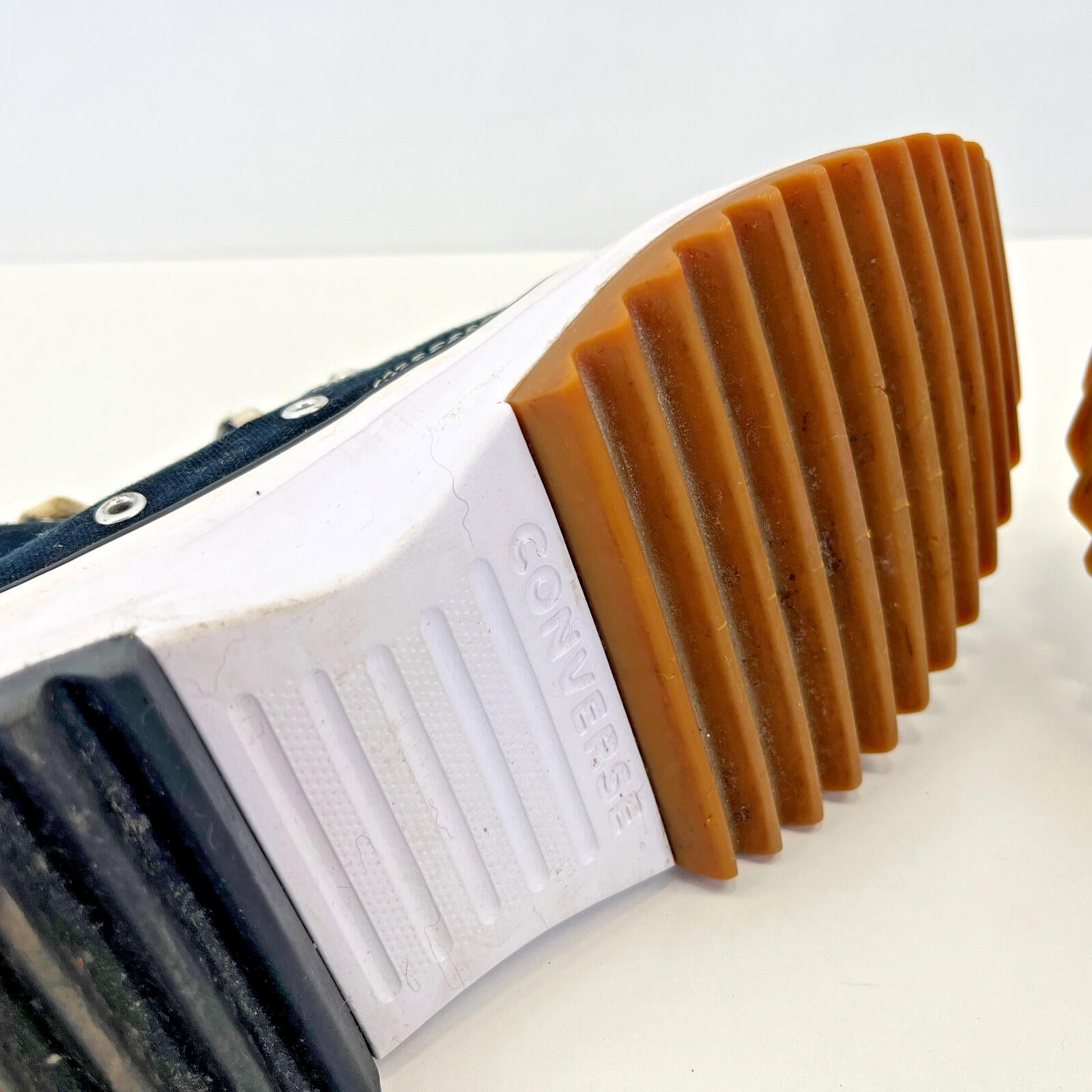 Converse Run Star Hike Hi Top Trainers Chunky Platform Black Canvas UK 8.5 EU 43