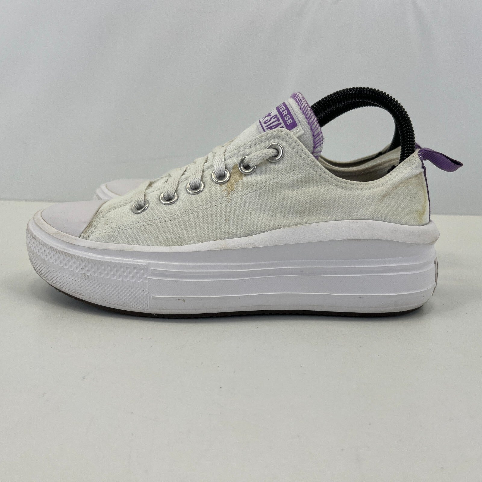 Converse All Star Platform Womens Trainers White & Purple size UK 5 EU 38