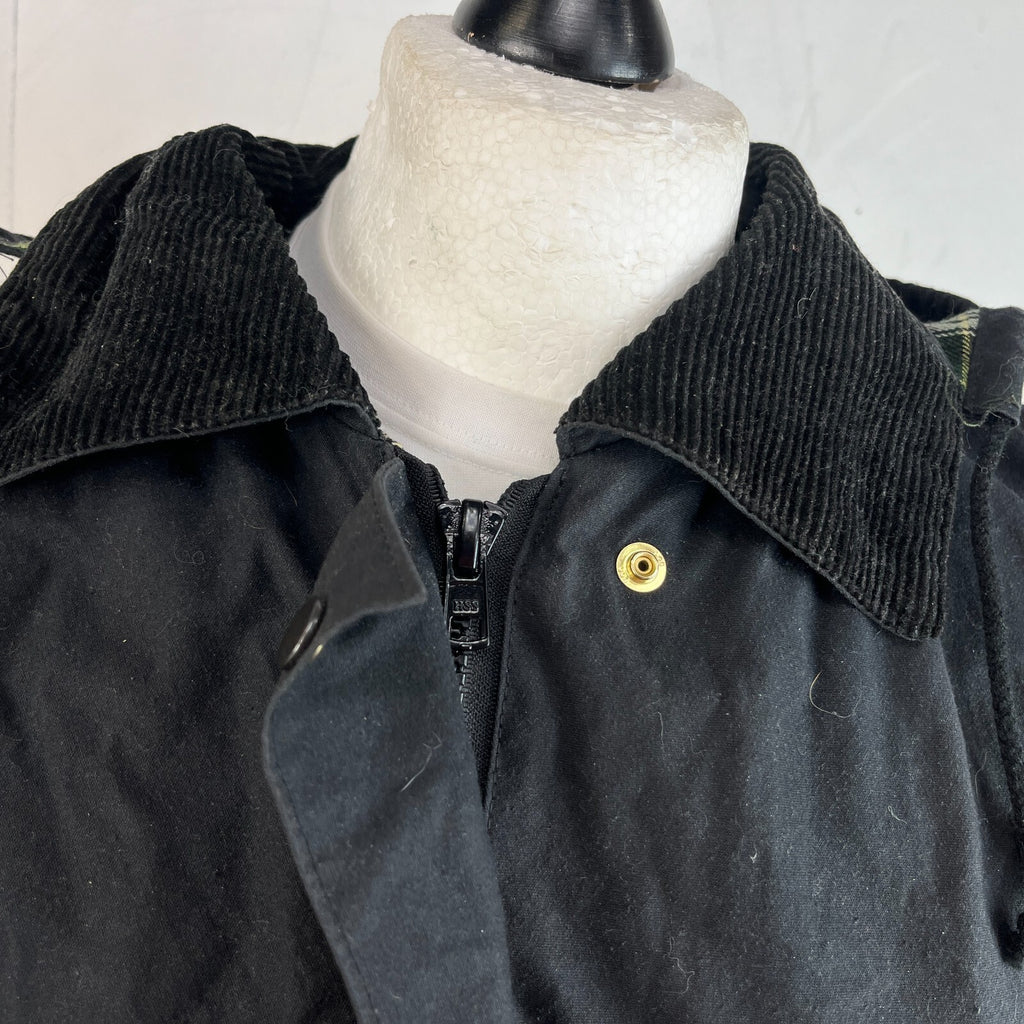 Oxford Blue Women's Wax Jacket size Large Black Country Coat Made in England