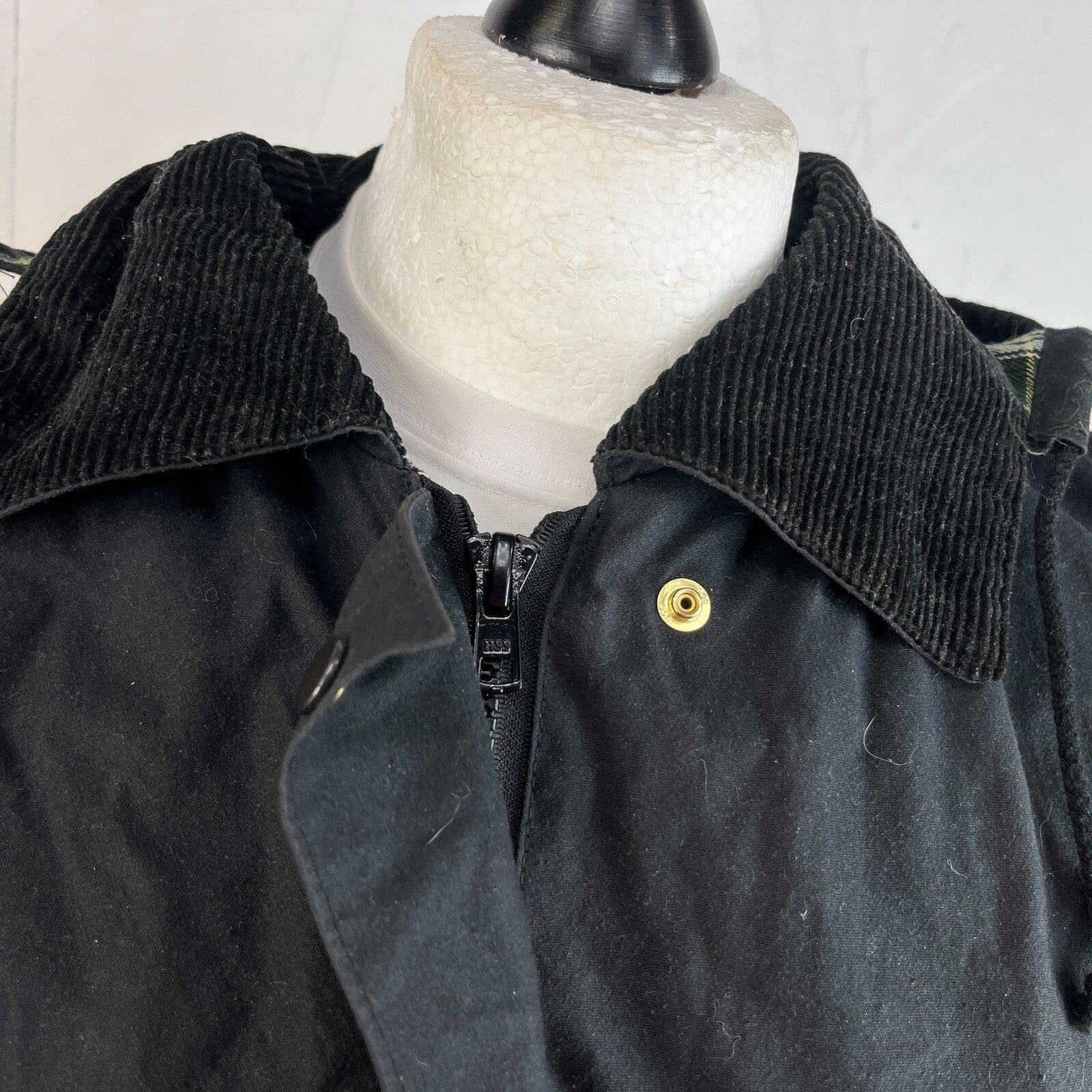 Oxford Blue Women's Wax Jacket size Large Black Country Coat Made in England