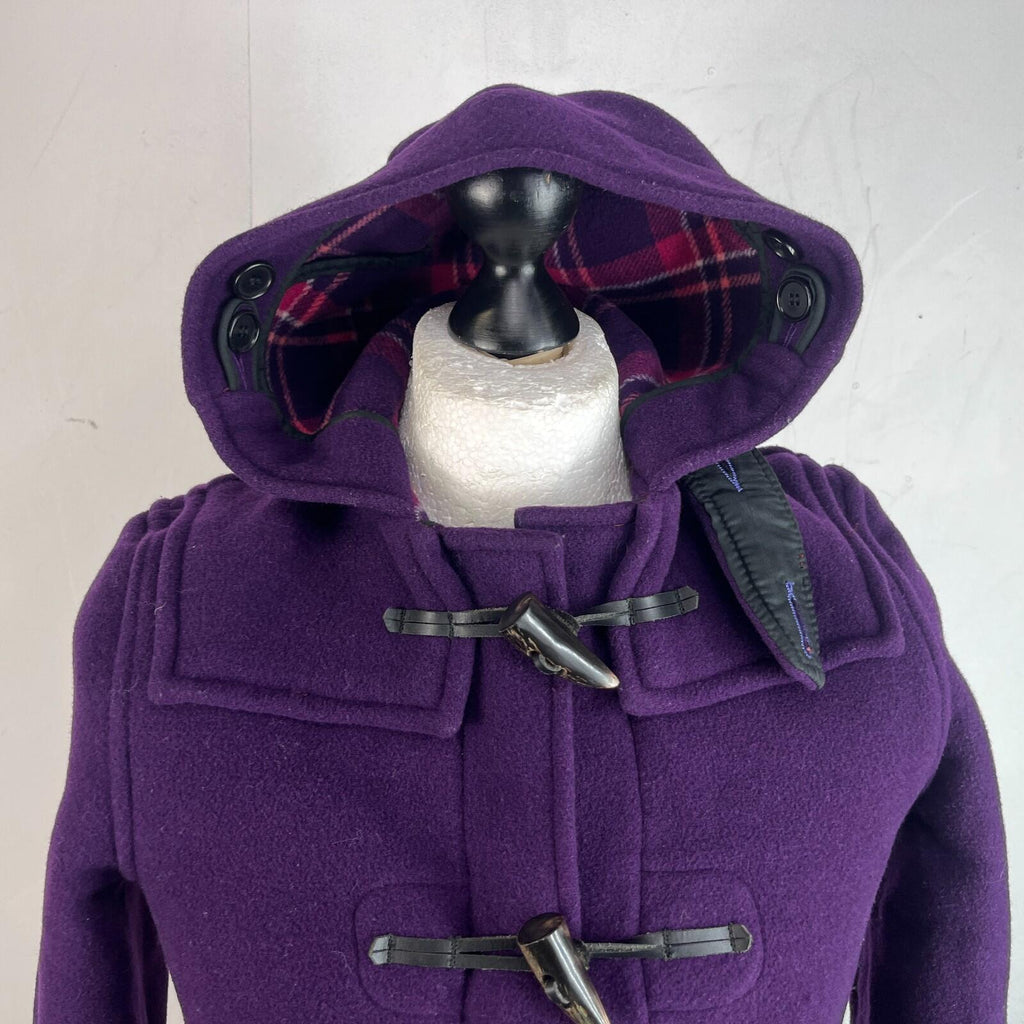 Genuine Gloverall Girls Wool Duffle Coat in Purple age 10 Years - Hooded Toggle
