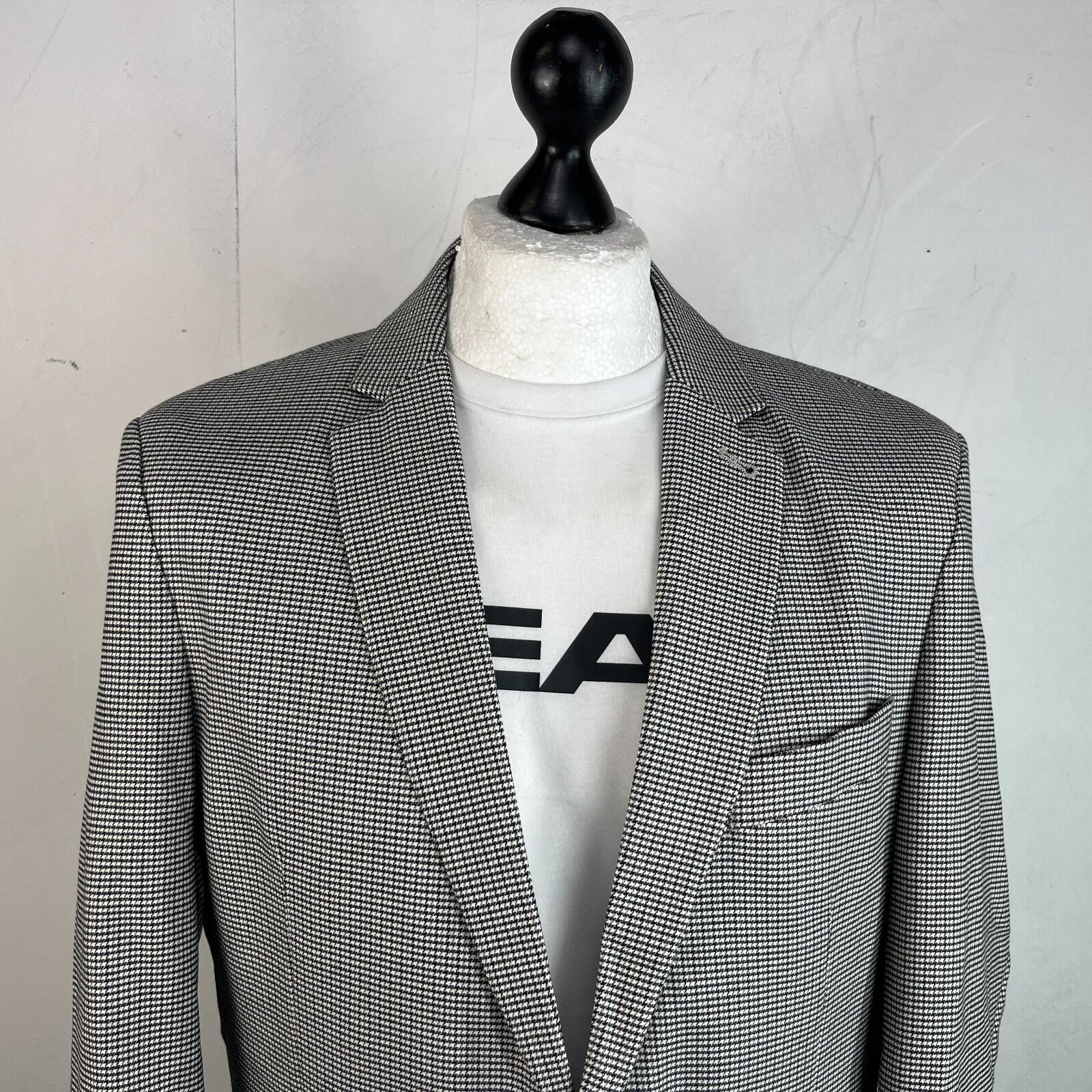 Ben Sherman Men's Black & White Houndstooth Blazer Jacket Men's size 44R