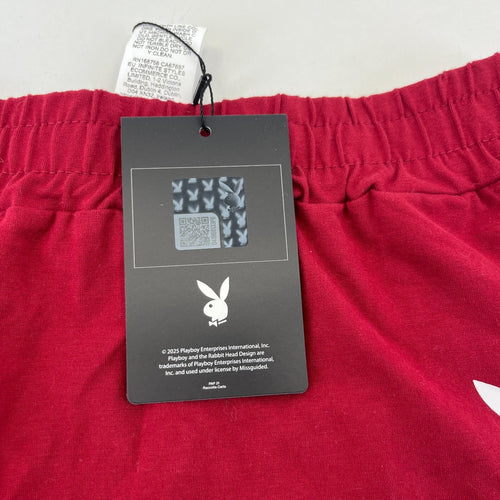 BNWT Playboy Deep Red Hot Pants Shorts size Medium - Misguided