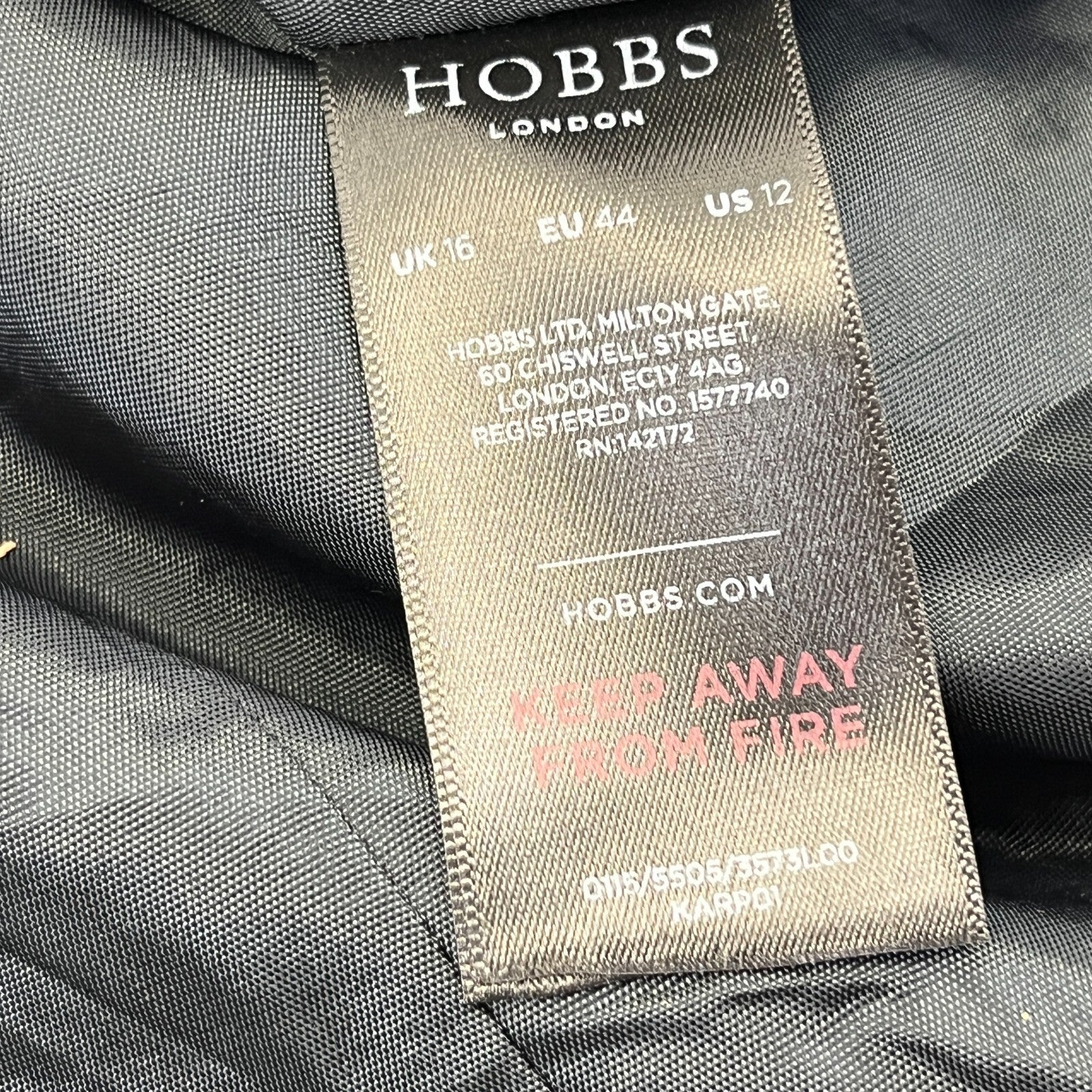 Hobbs Short Sleeve Midi Dress in Black Polka Dot UK size 16