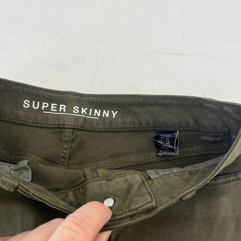 Marks & Spencer Khaki Green Super Skinny Jeans UK size 12S - NWOT