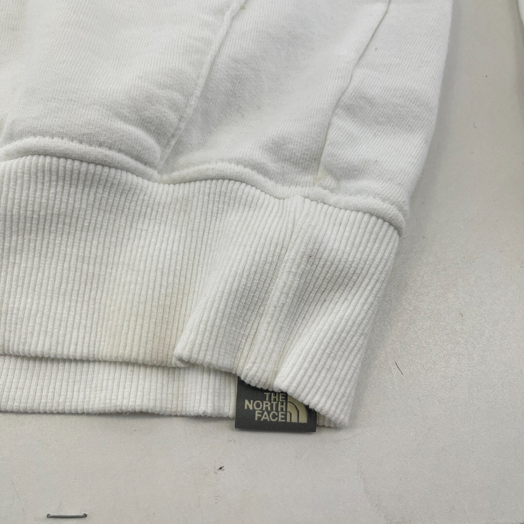 The North Face Men's White Pullover Hoodie size M Spellout Logo Outdoor