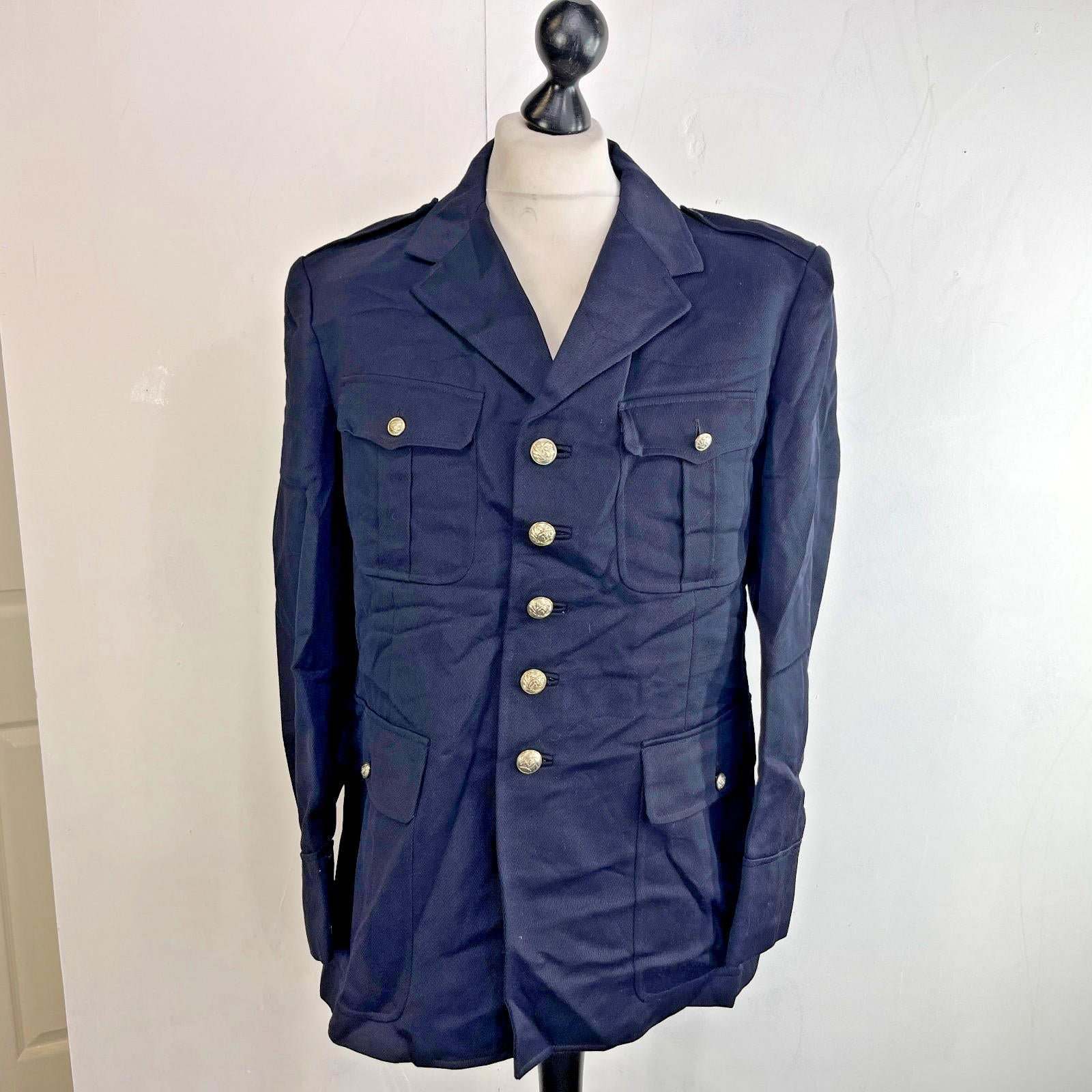 Vintage French Military Dress Uniform Blazer Jacket in Black size Large