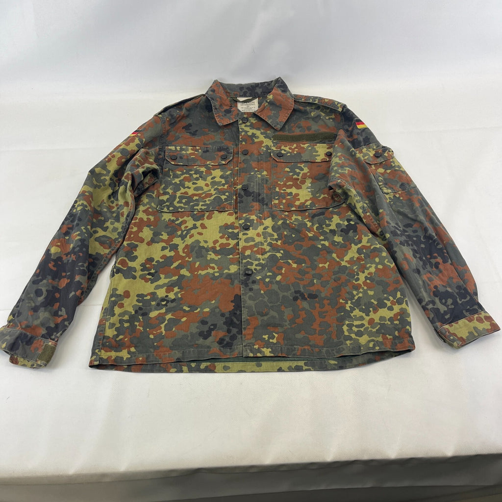 Vtg German Army Flecktarn Camouflage Summer Jacket Combat Green Gr.2 (Medium)