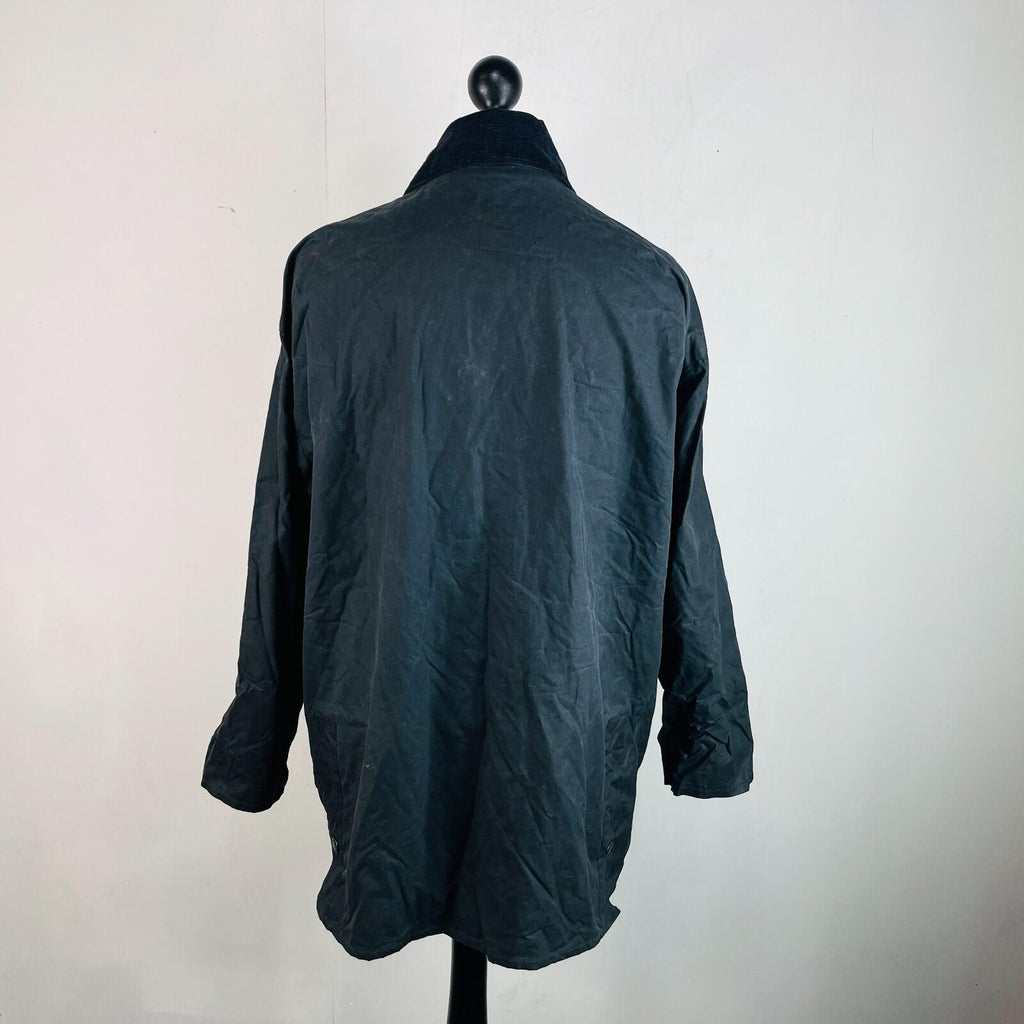 Mc Orvis Wax Jacket Mens size M Black Waxed Hooded Coat Made in the UK