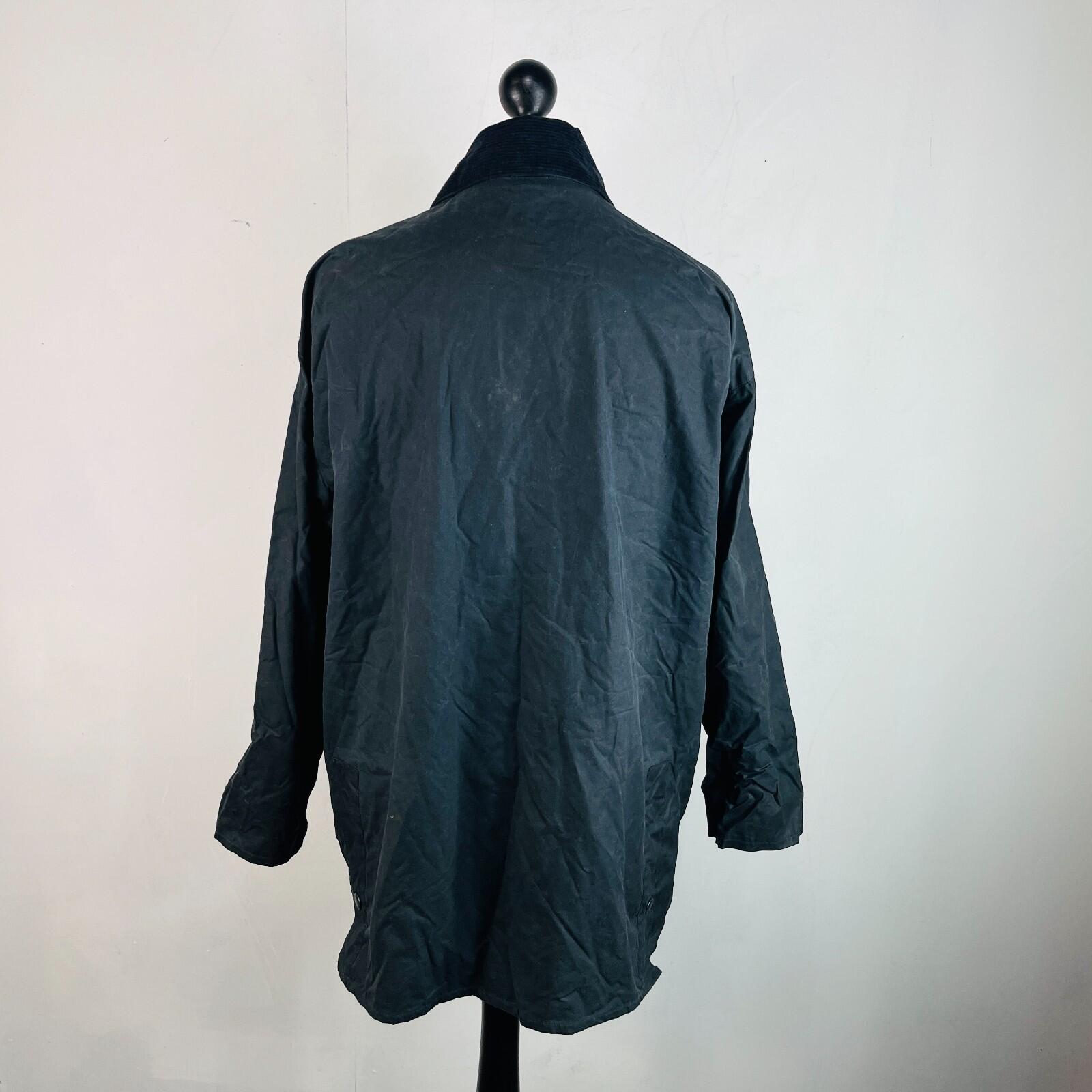 Mc Orvis Wax Jacket Mens size M Black Waxed Hooded Coat Made in the UK